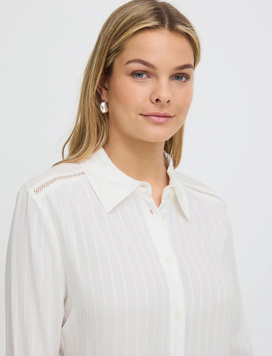 Fransa - FRPAULANA SH 1 - pikkade varrukatega särgid - blanc de blanc - 5