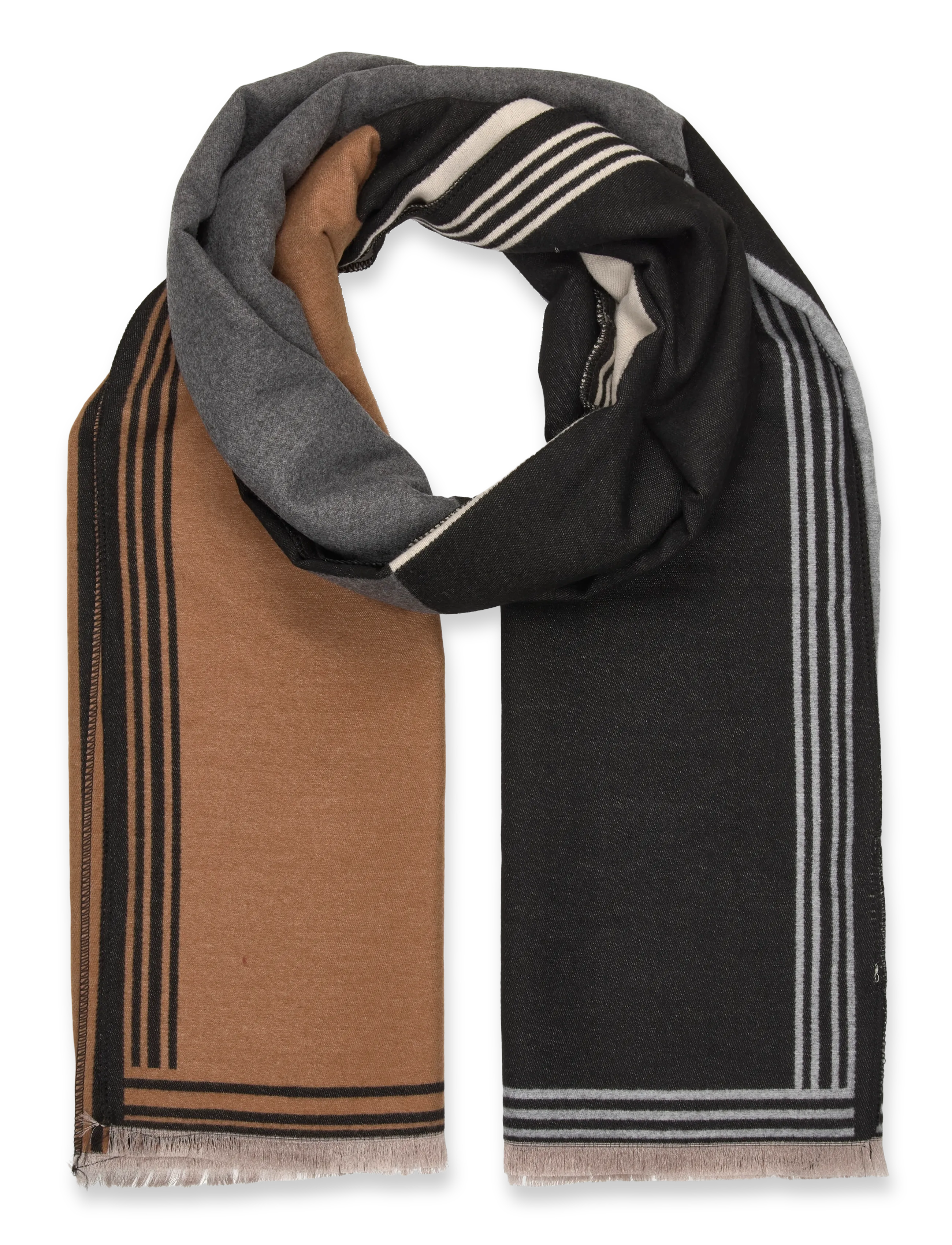 Fransa FRJONAH SCARF 1 - Transitional Layering - CHECK RAINDRUM W TOBACCO / black