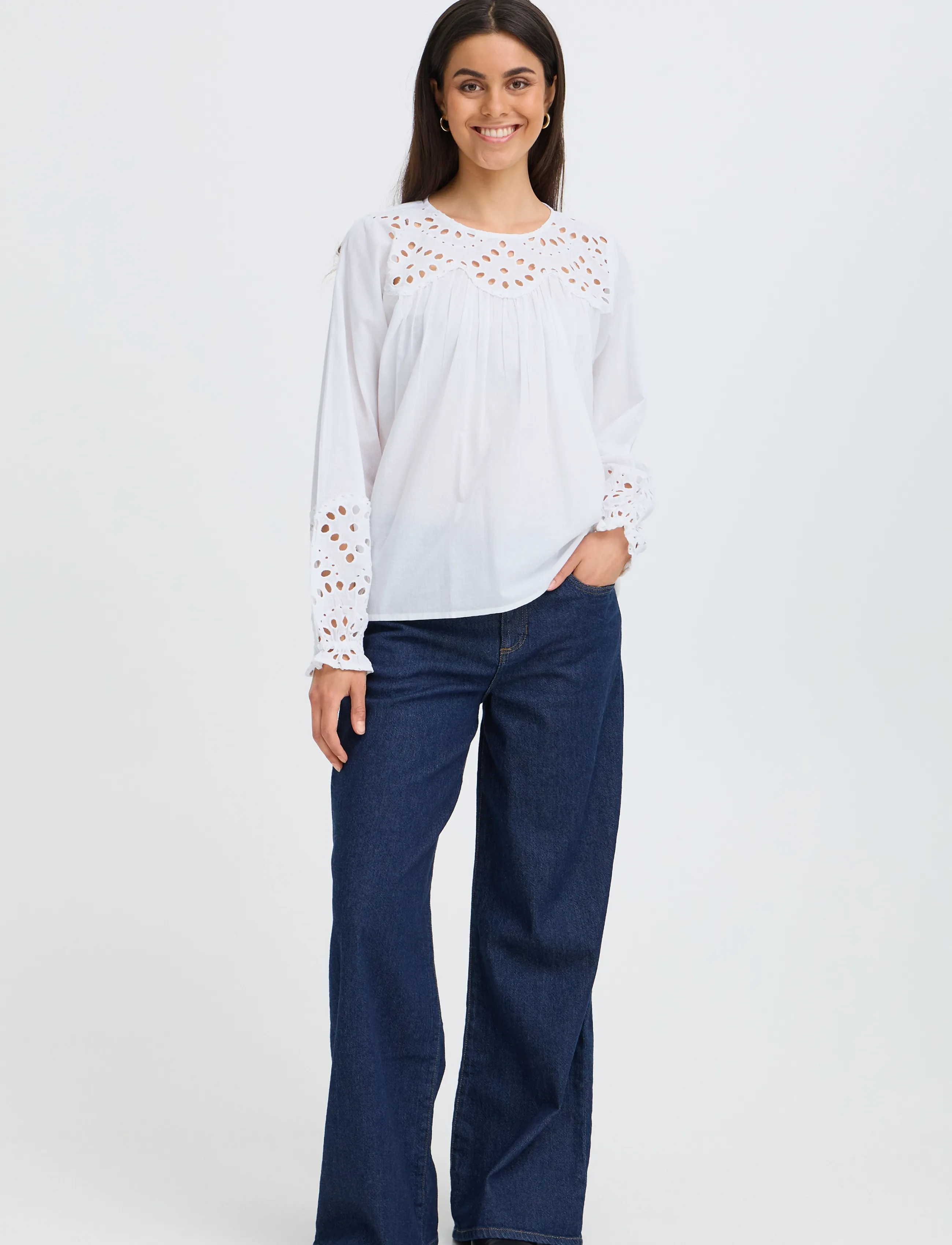 Fransa Frlacita Bl 1, M, White, Bluser > Langærmede, Dame