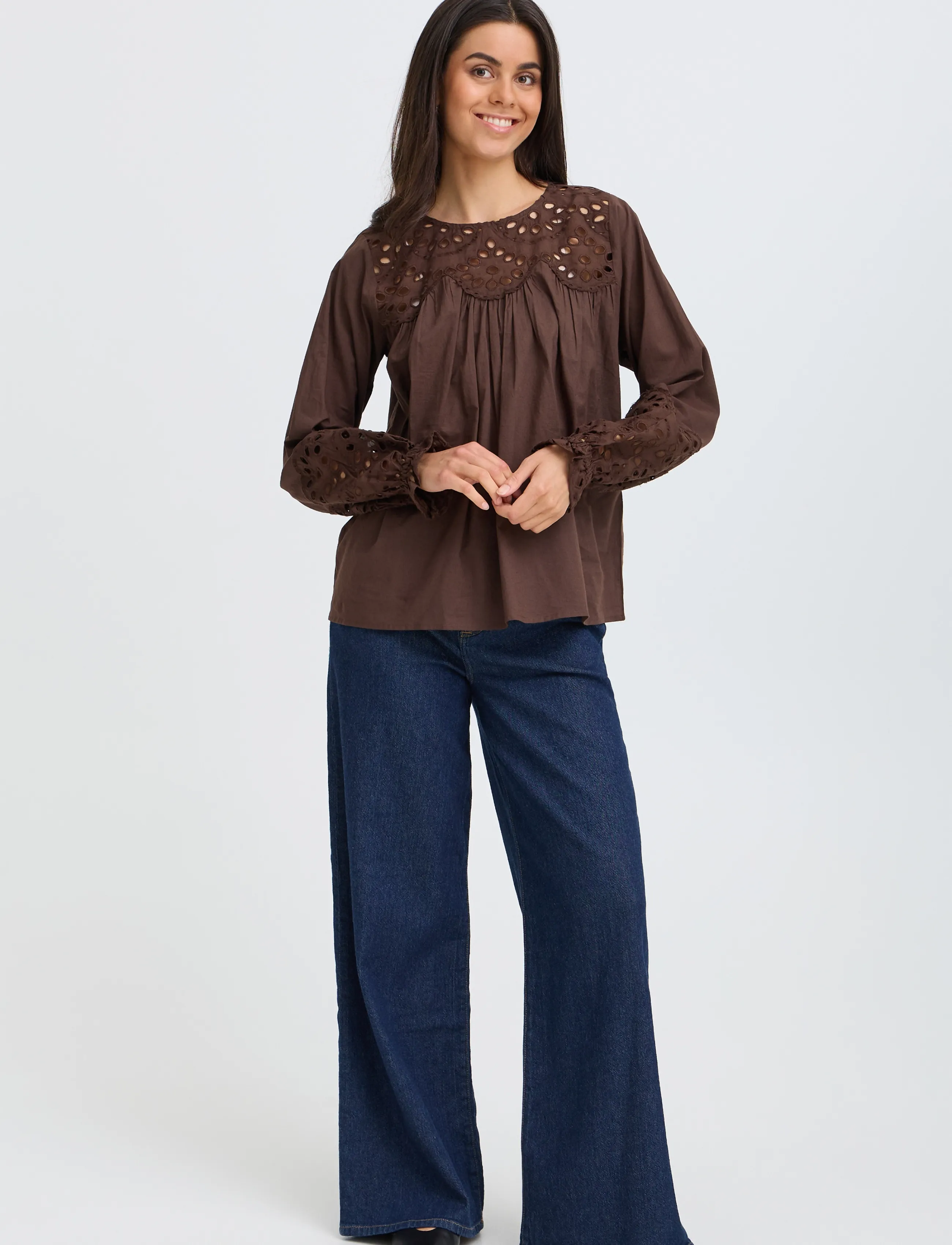 Fransa Frlacita Bl 1, M, Brown, Bluser > Langærmede, Dame