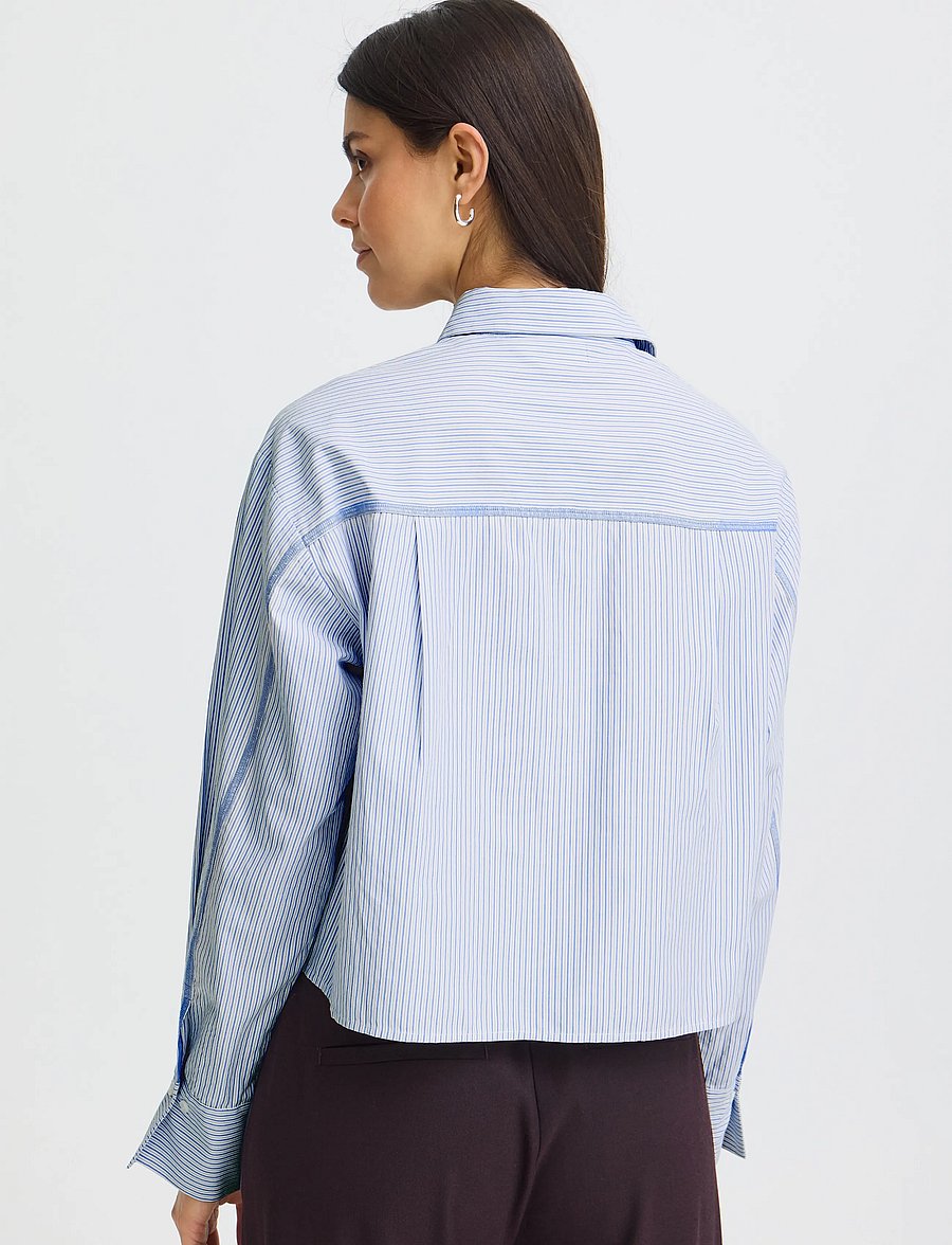 Fransa - FRYARA SH 1 - långärmade skjortor - blue blizzard stripe - 4