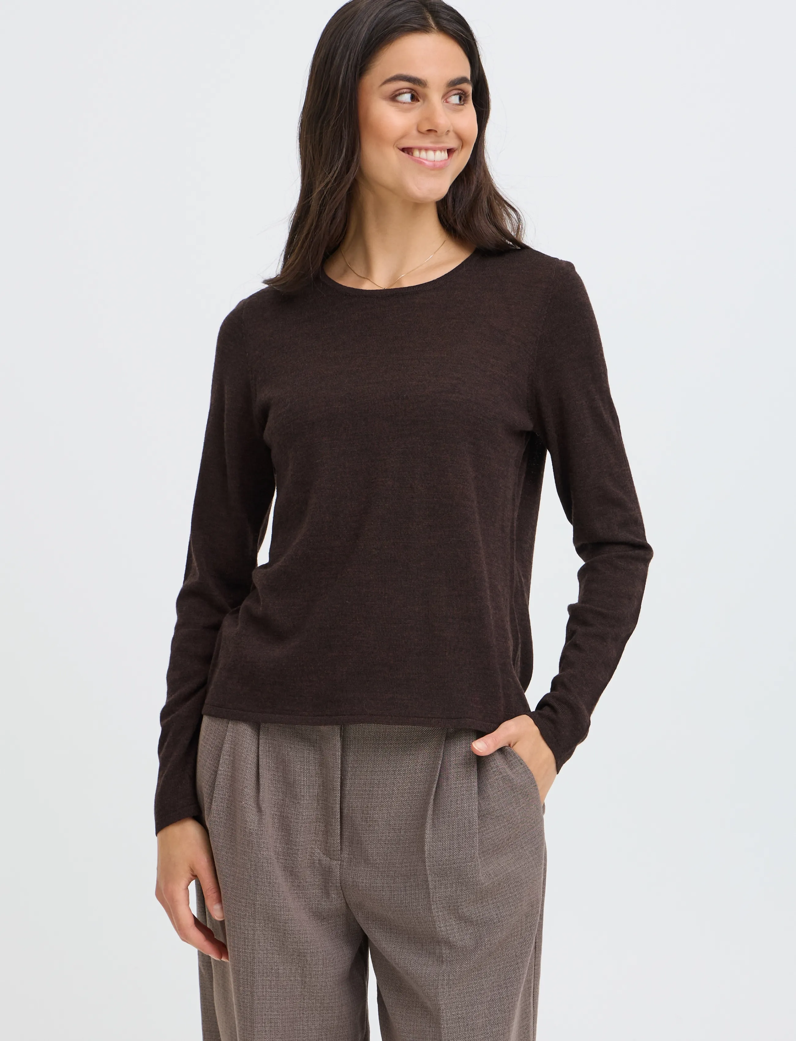 Fransa - FRWOOLINA PU 3 - striktrøjer - hot fudge melange - 3