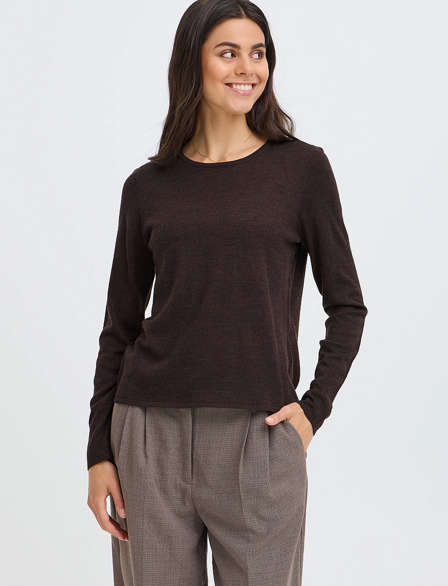 Fransa - FRWOOLINA PU 3 - striktrøjer - hot fudge melange - 3