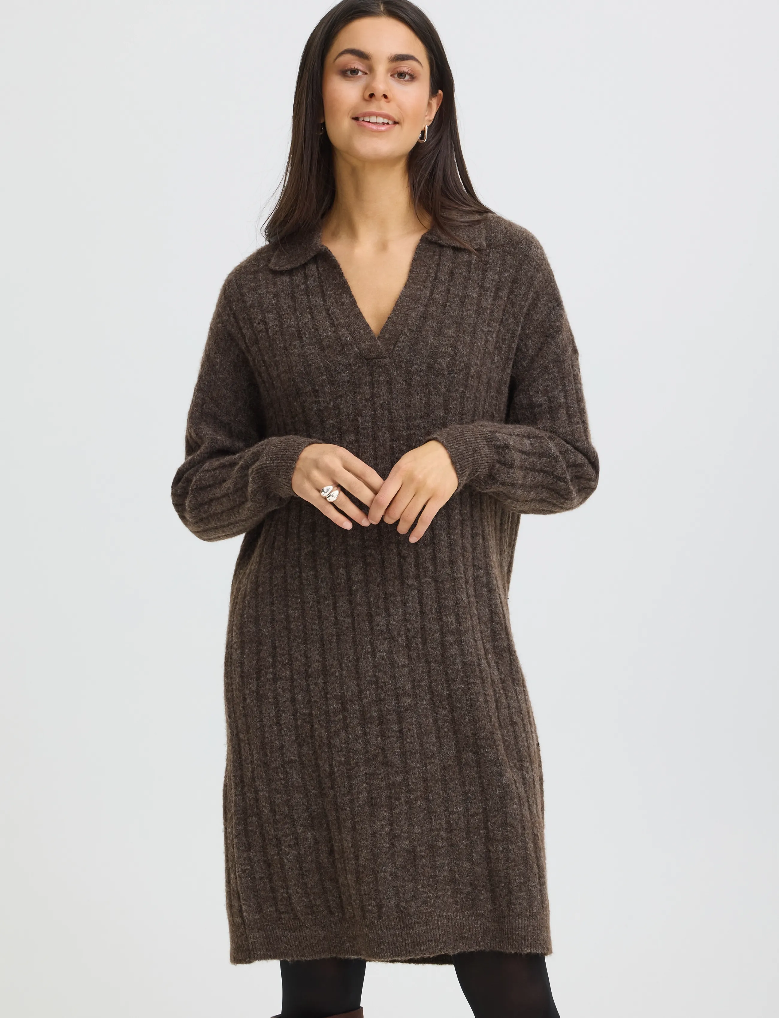 Fransa - FRSANNY DR 7 - strickkleider - hot fudge melange - 3