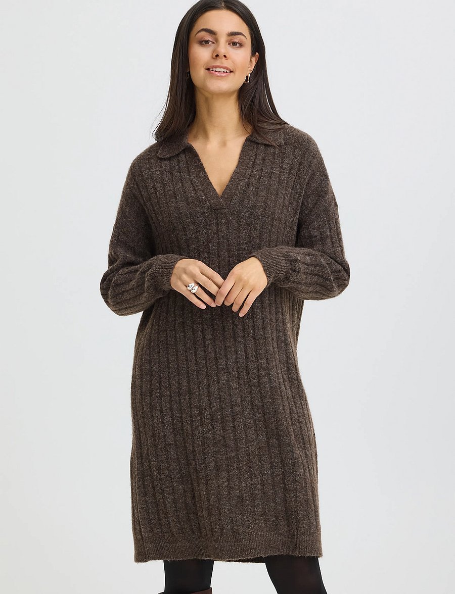 Fransa - FRSANNY DR 7 - strickkleider - hot fudge melange - 3