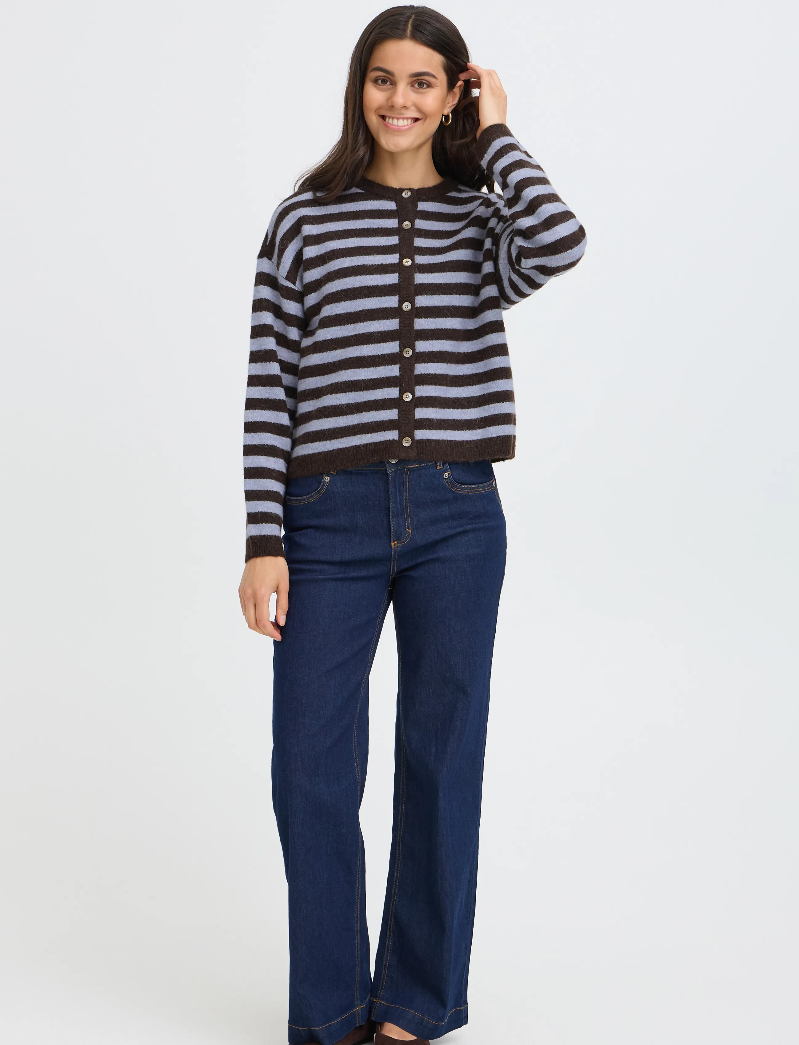 Fransa FRIDAA CAR 1 - Fransa - HOT FUDGE STRIPE / brown