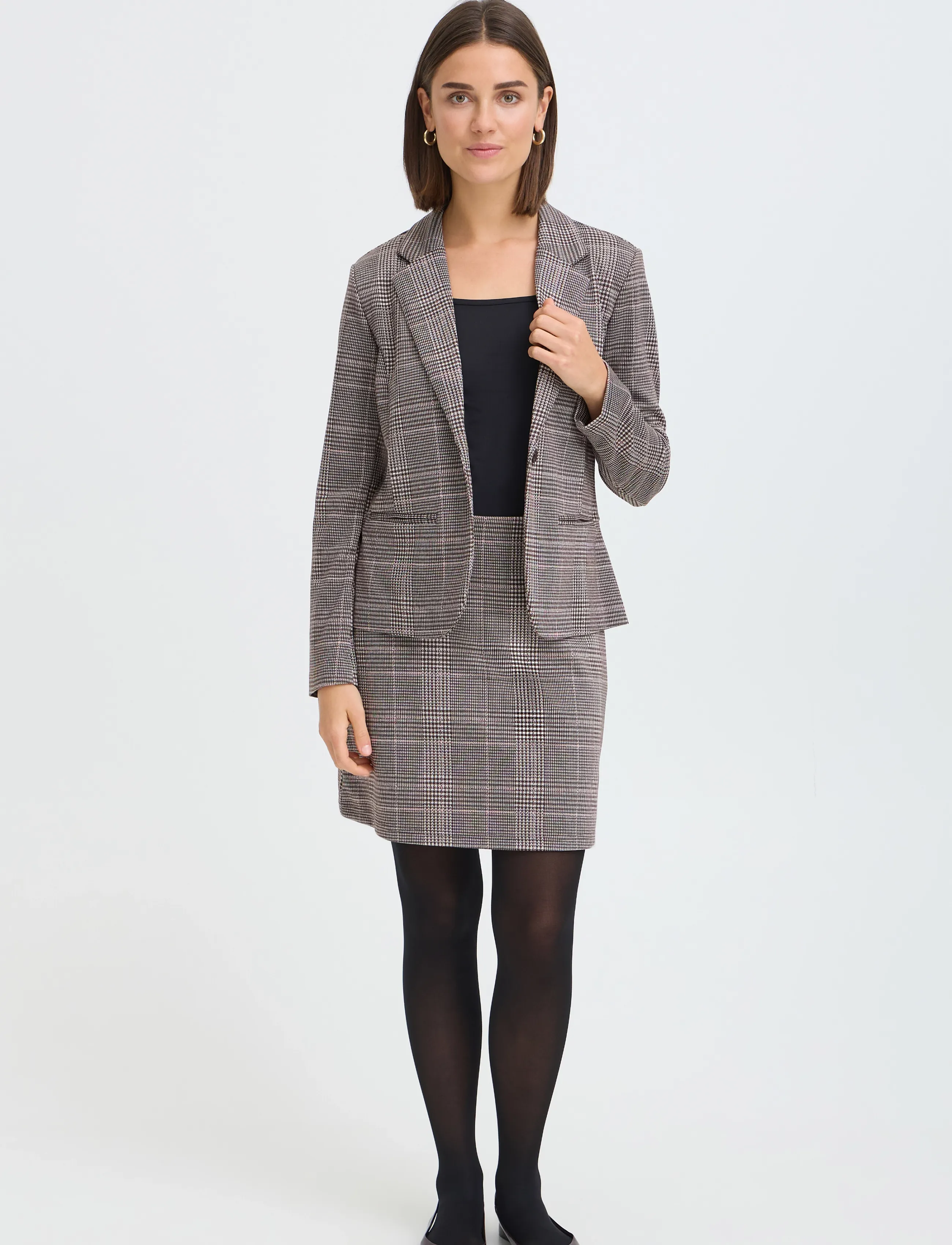 Fransa FRBABETT SK 1 - Röcke - HOT FUDGE W. PINK CHECK / brown