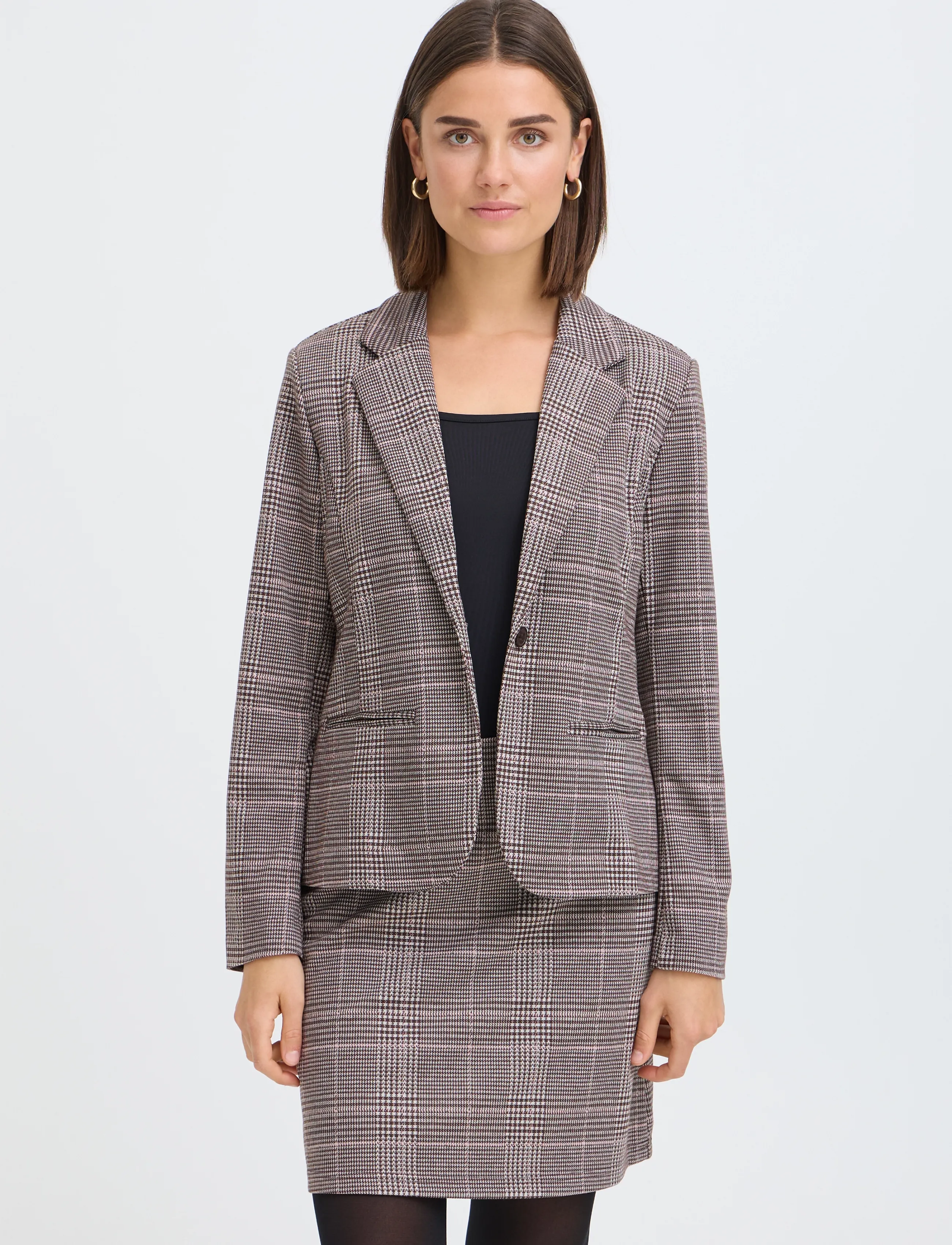 Fransa - FRBABETT BLA 1 - hot fudge w. pink check - 3