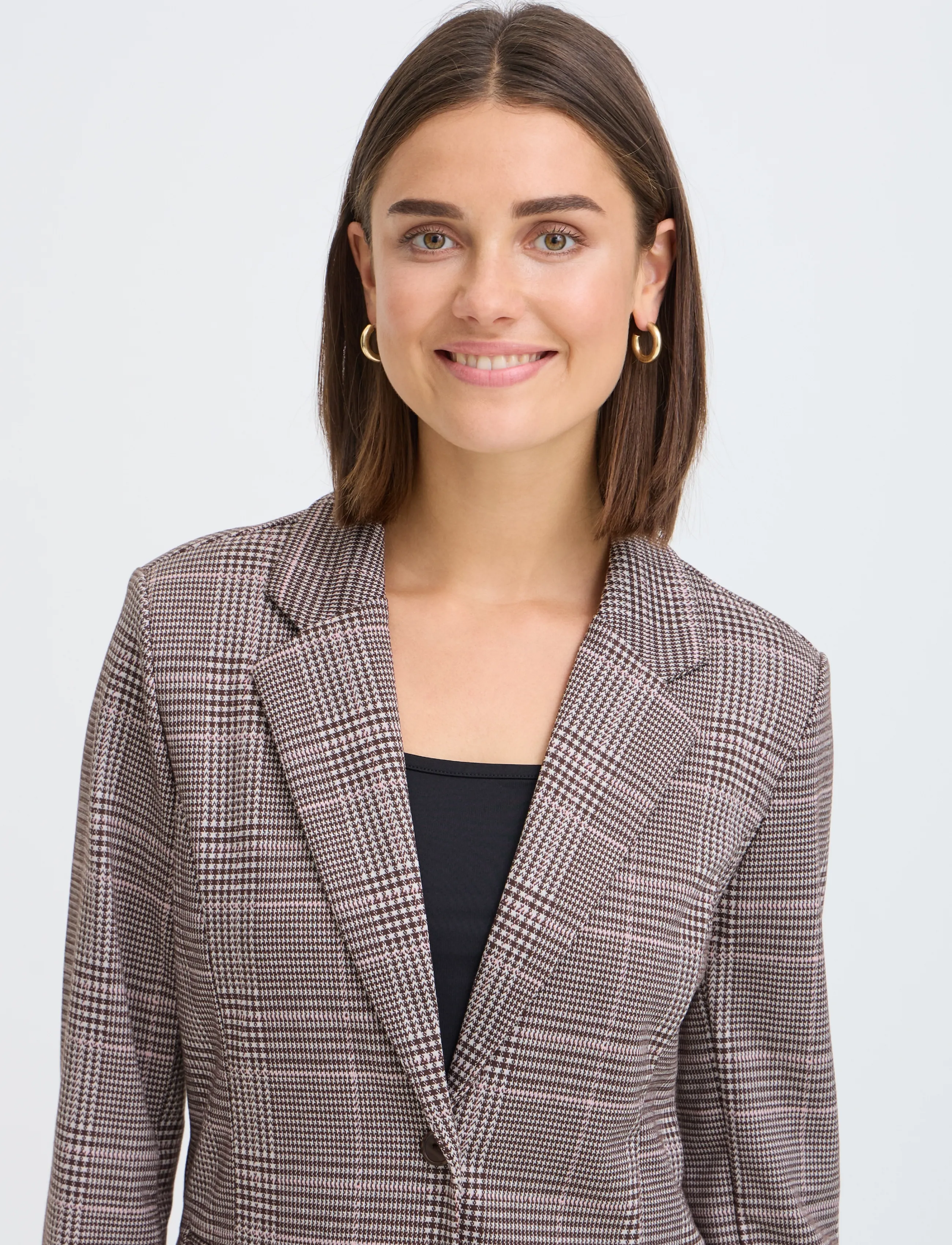 Fransa - FRBABETT BLA 1 - hot fudge w. pink check - 5