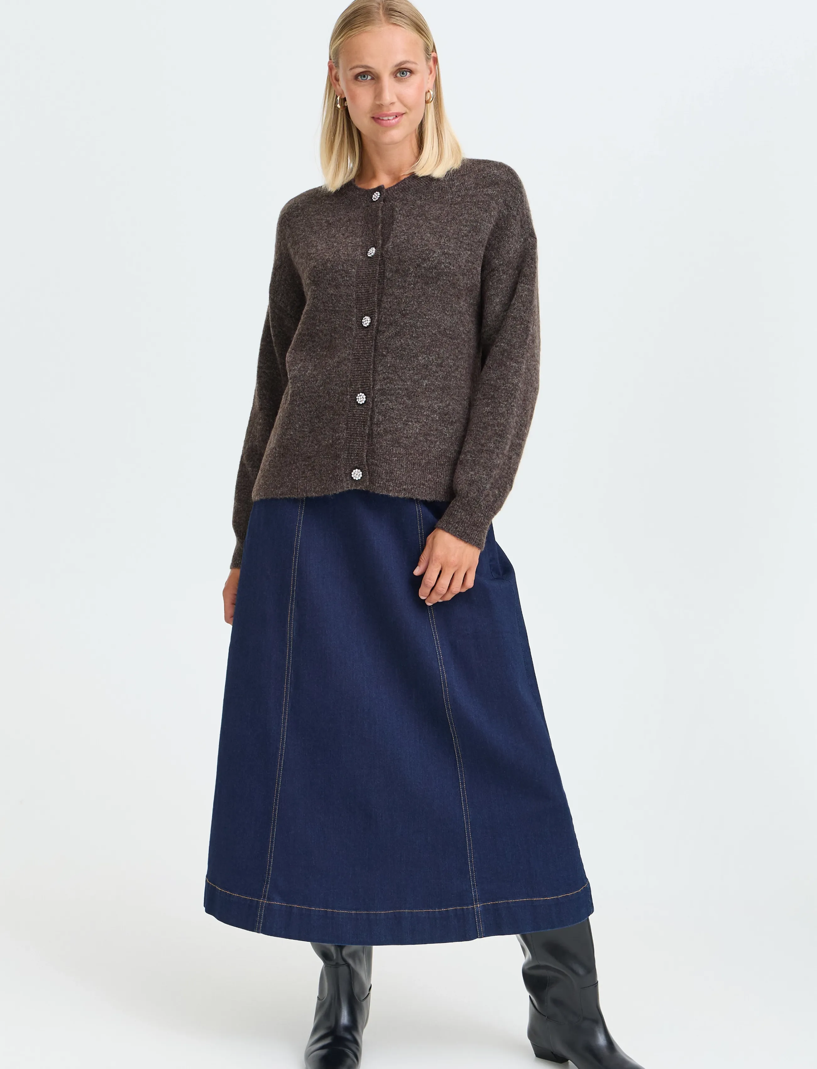 Fransa FRSANNY CAR 11 - Cardigans - HOT FUDGE MELANGE / brown