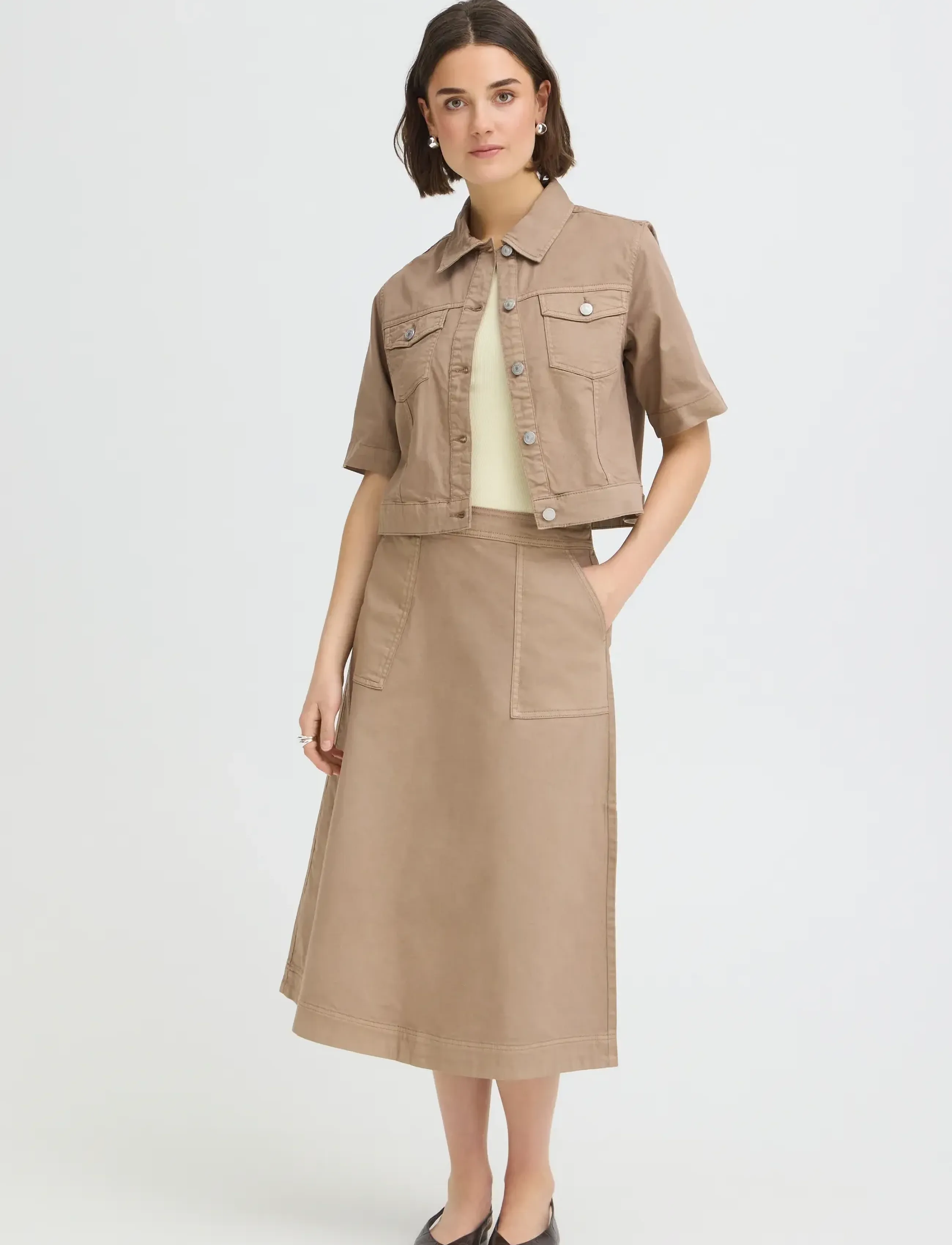 Fransa Frtwill Sk 4, Kvinder, A-Line Nederdel, Brun, Str: 44