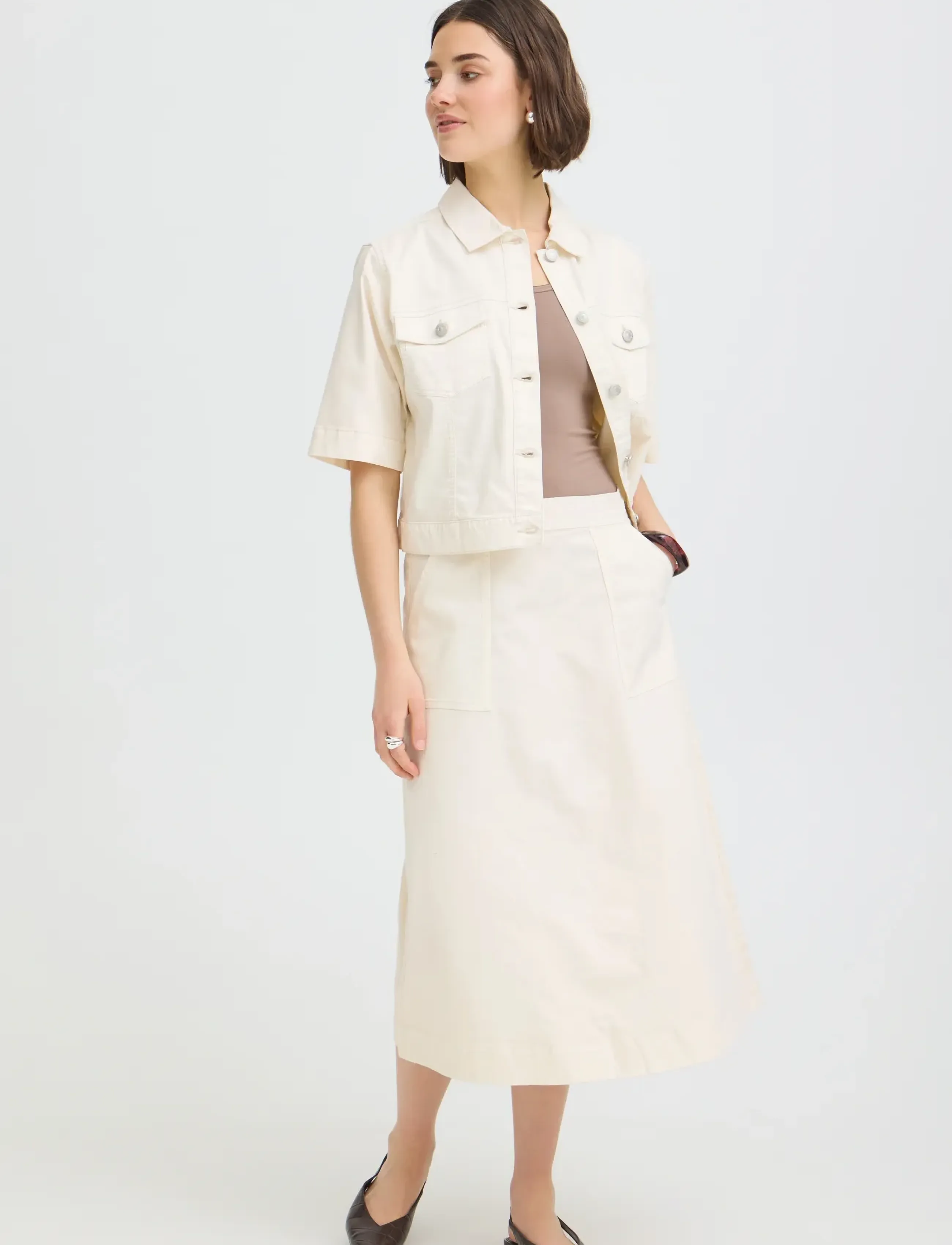 Fransa Frtwill Sk 4, Kvinder, A-Line Nederdel, Cream, Str: 38