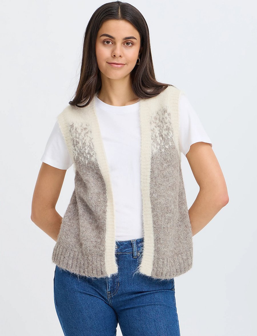 Fransa - FRTYE VE 1 - strikveste - driftwood mix - 3