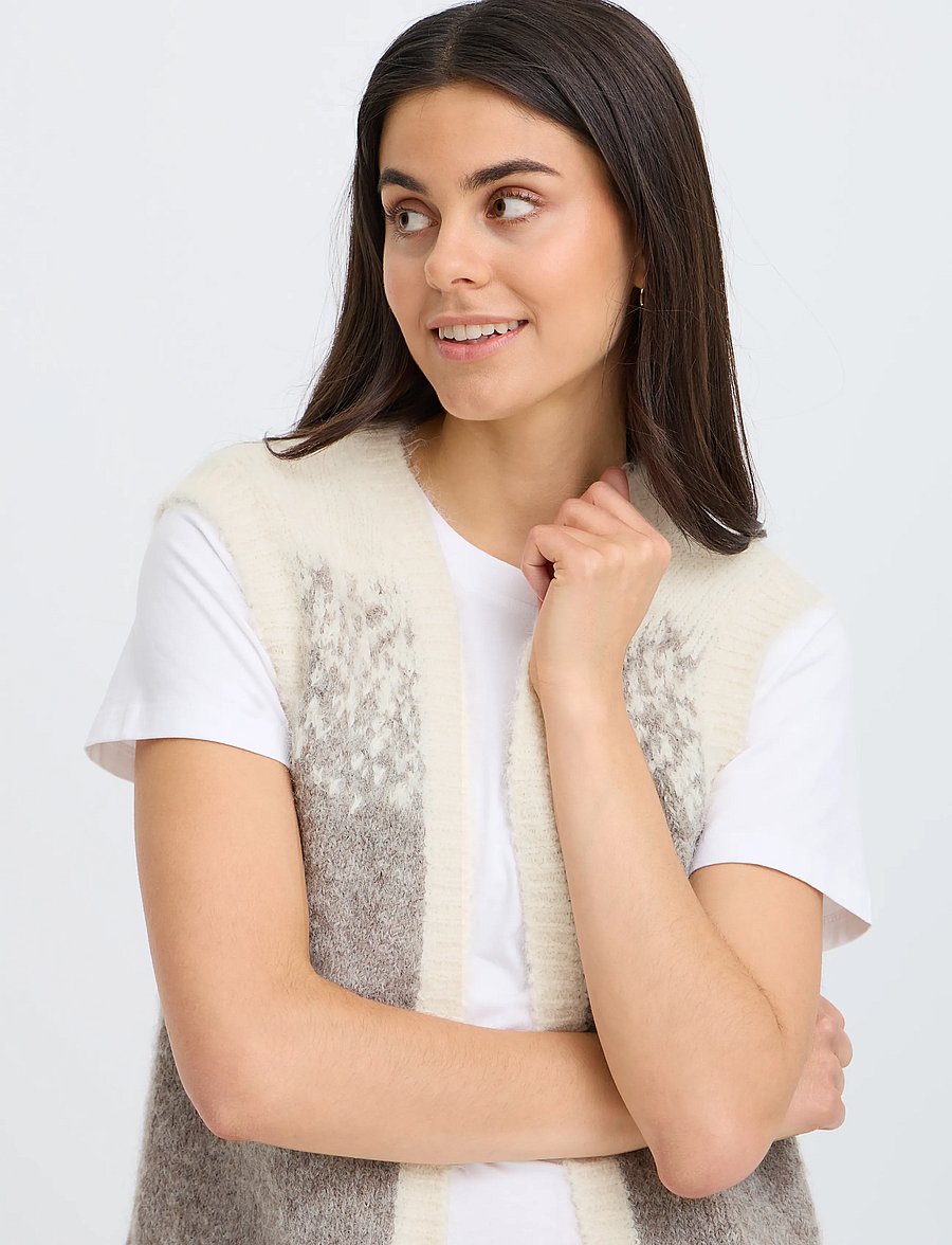 Fransa - FRTYE VE 1 - strikveste - driftwood mix - 5