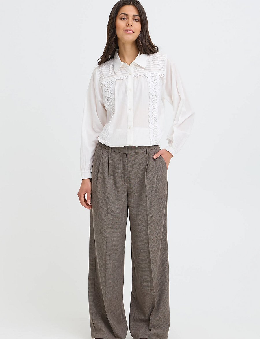 Fransa - FRISOLDES PA 1 - hosen mit weitem bein - driftwood melange - 0