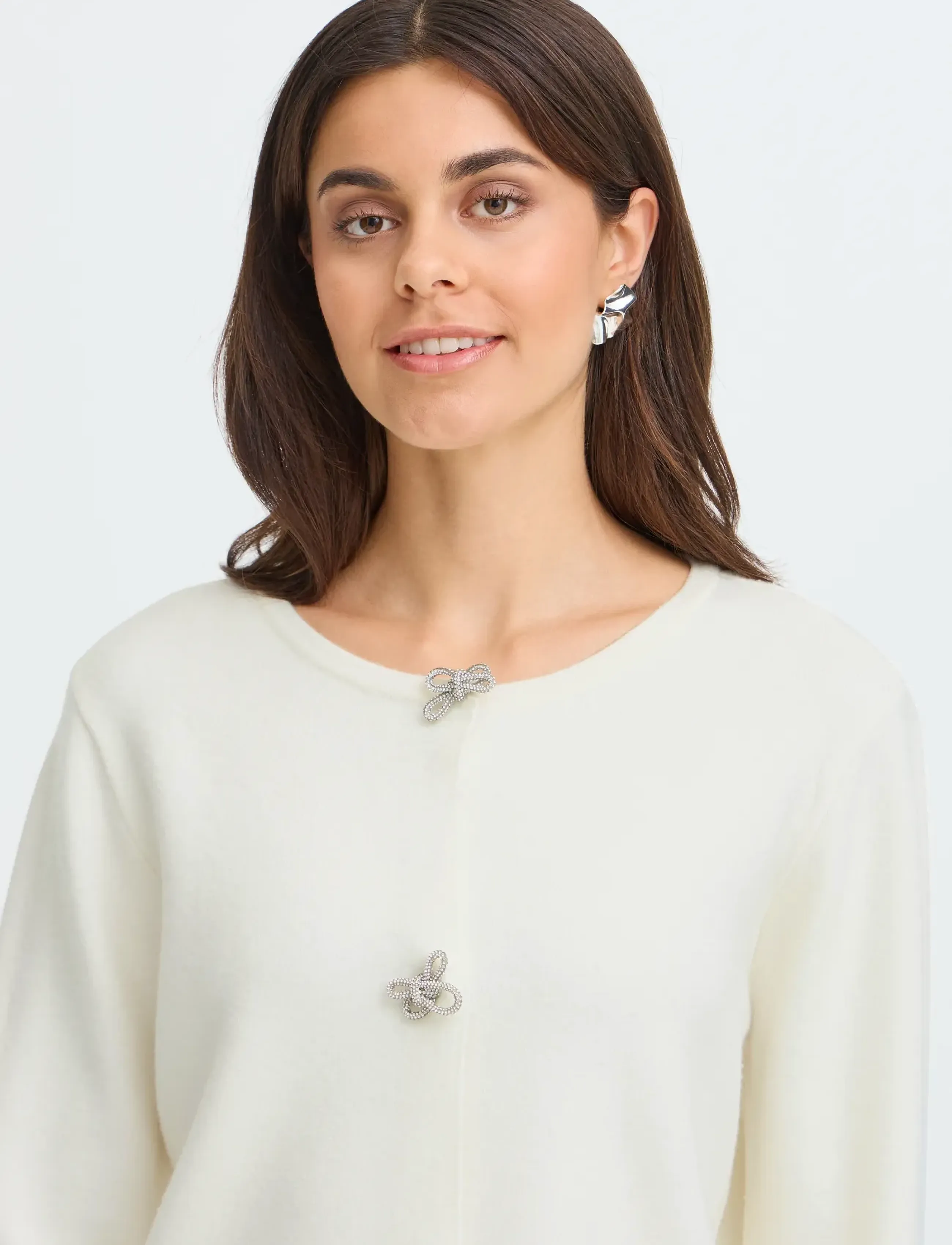 Fransa FRSALLY CAR 9 - Strickjacken - WHISPER WHITE / cream