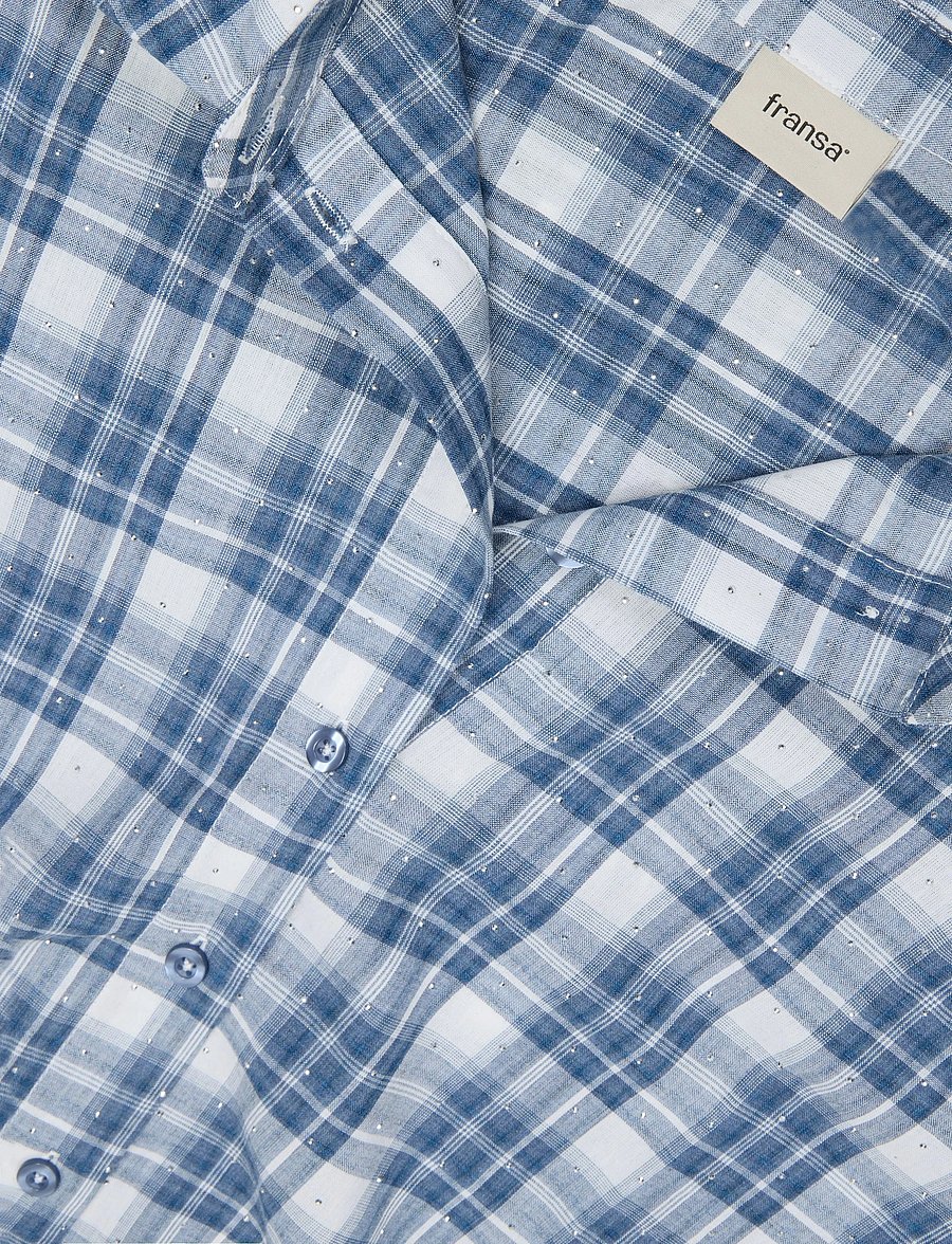 Fransa - FRCRINA SH 1 - långärmade skjortor - blue check - 2