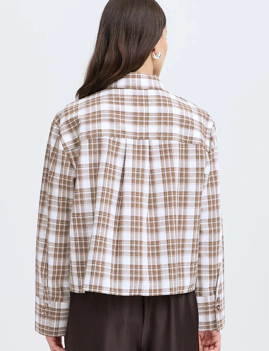 Fransa - FRCRINA SH 1 - pikkade varrukatega särgid - oxford-tan check - 3