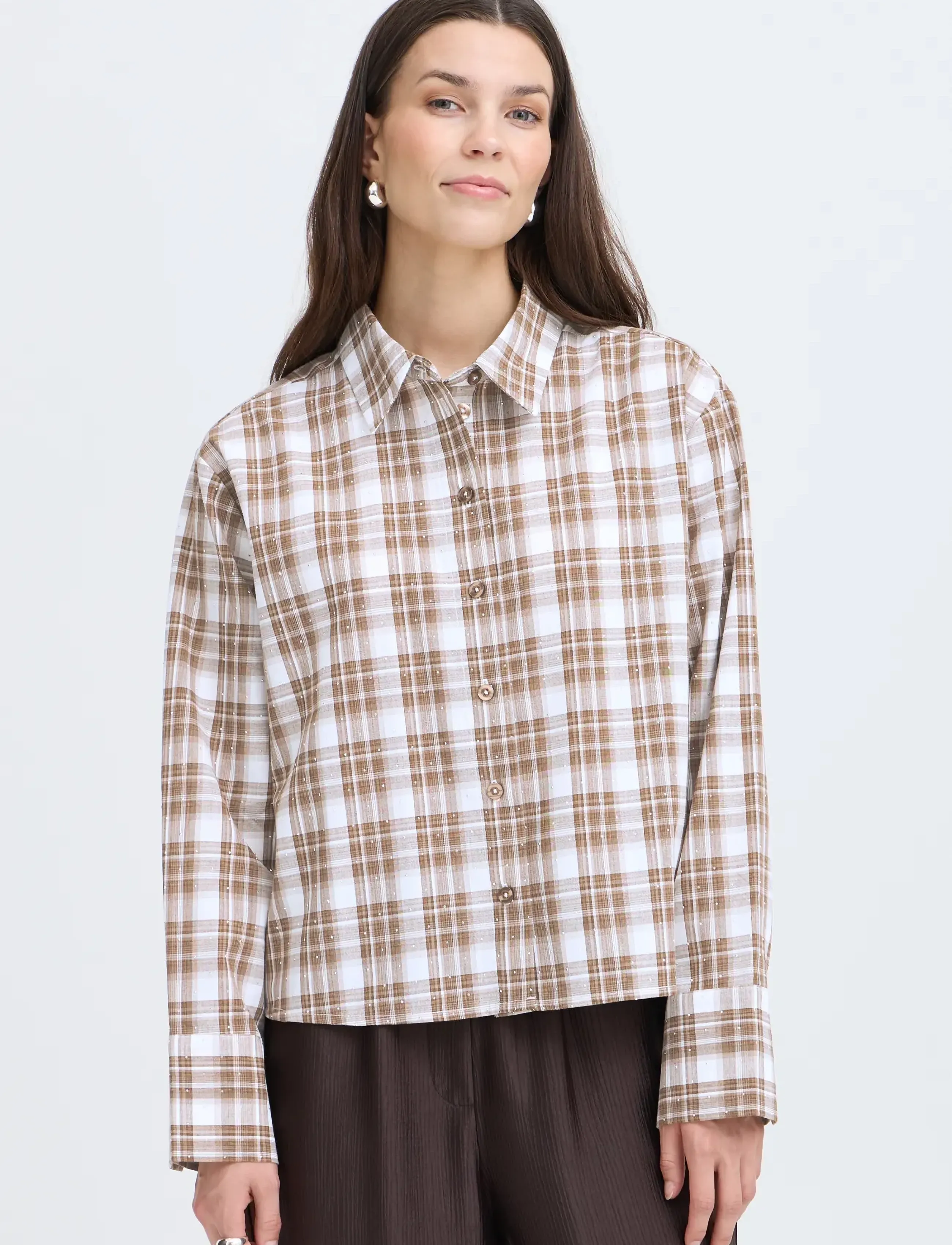 Fransa - FRCRINA SH 1 - langærmede skjorter - oxford-tan check - 4
