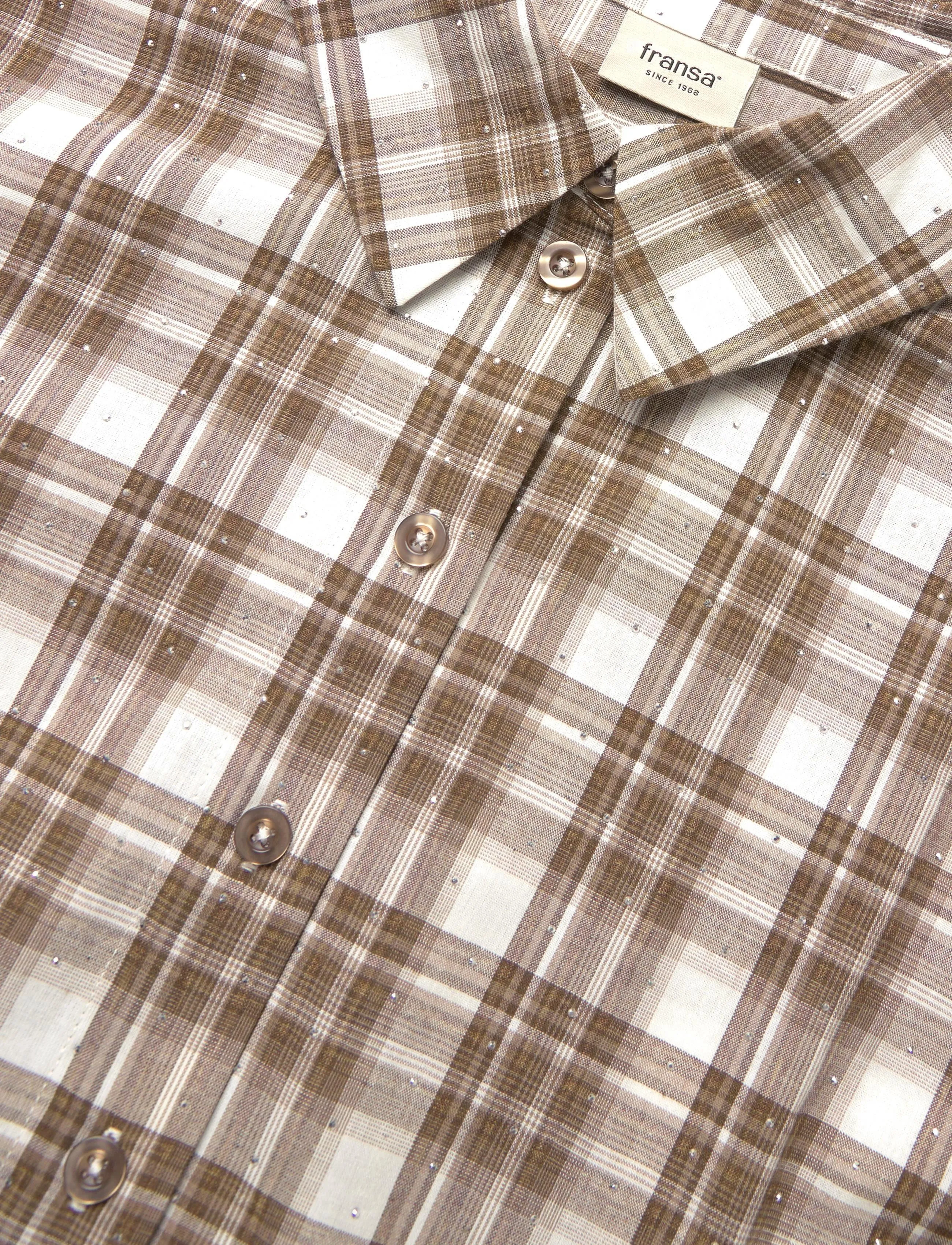 Fransa - FRCRINA SH 1 - långärmade skjortor - oxford-tan check - 2