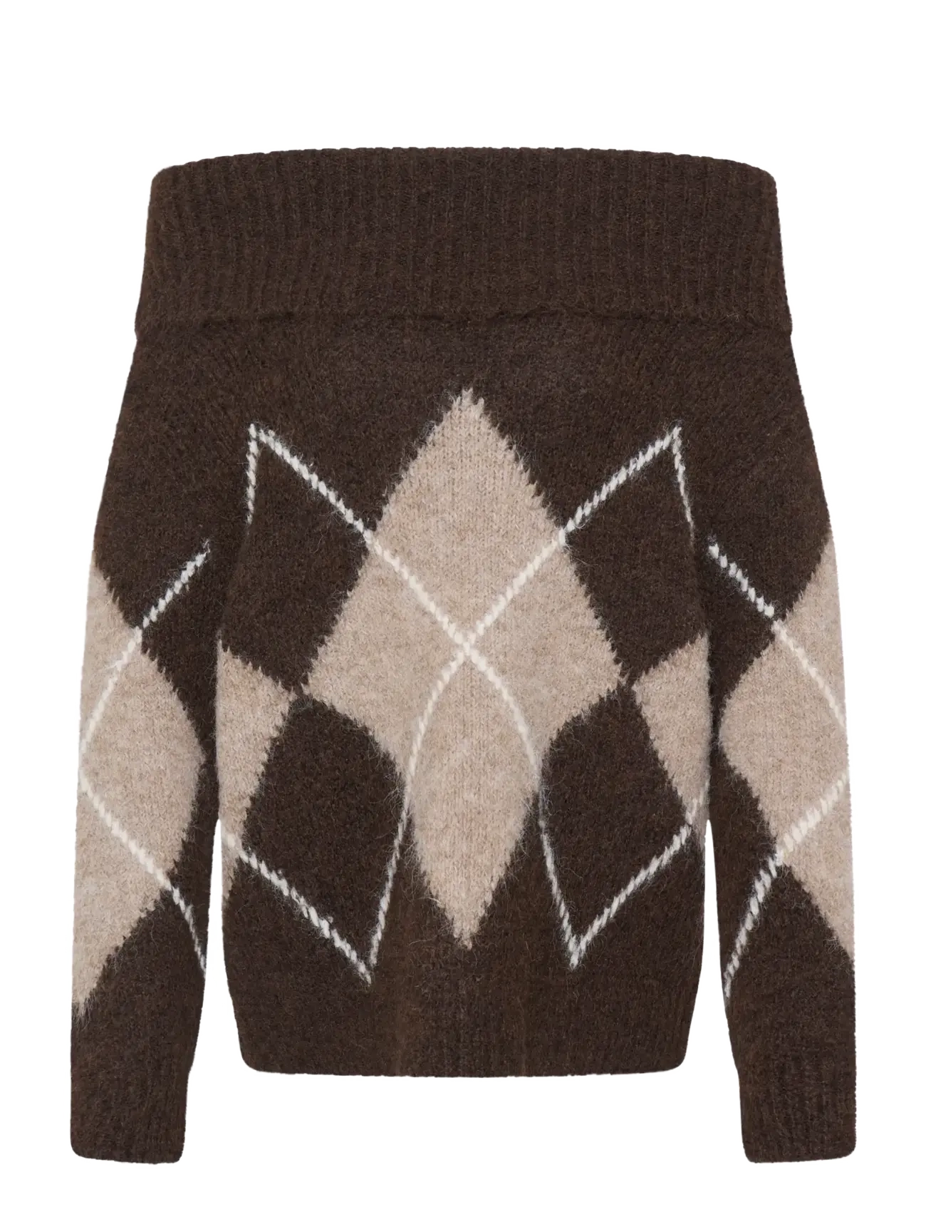 Fransa FRCHARLEEN PU 2 - Striktrøjer - HOT FUDGE CHECK / brown