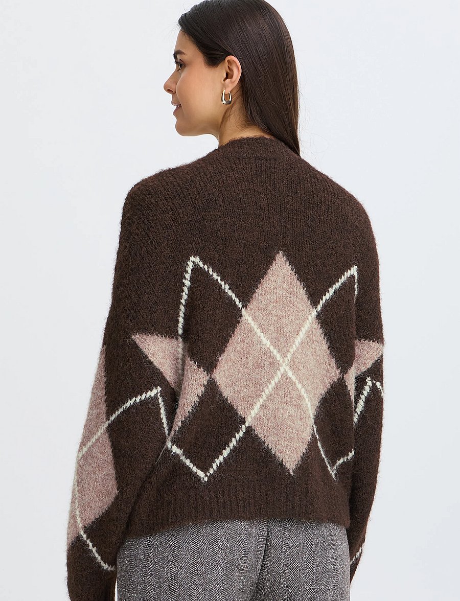 Fransa - FRCHARLEEN CAR 2 - cardigans - hot fudge check - 4