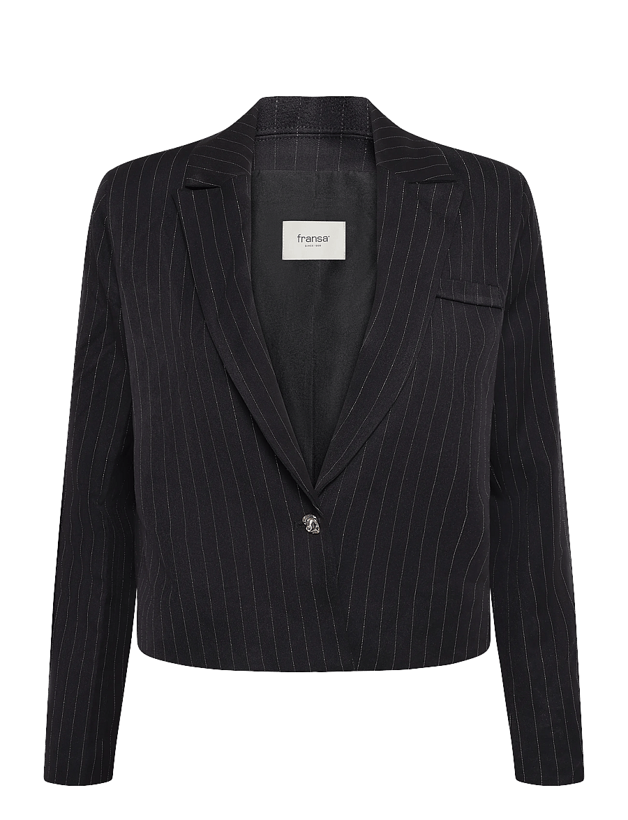 Fransa - FRSPIN BLA 1 - cropped-blazer - black lurex stripe - 0