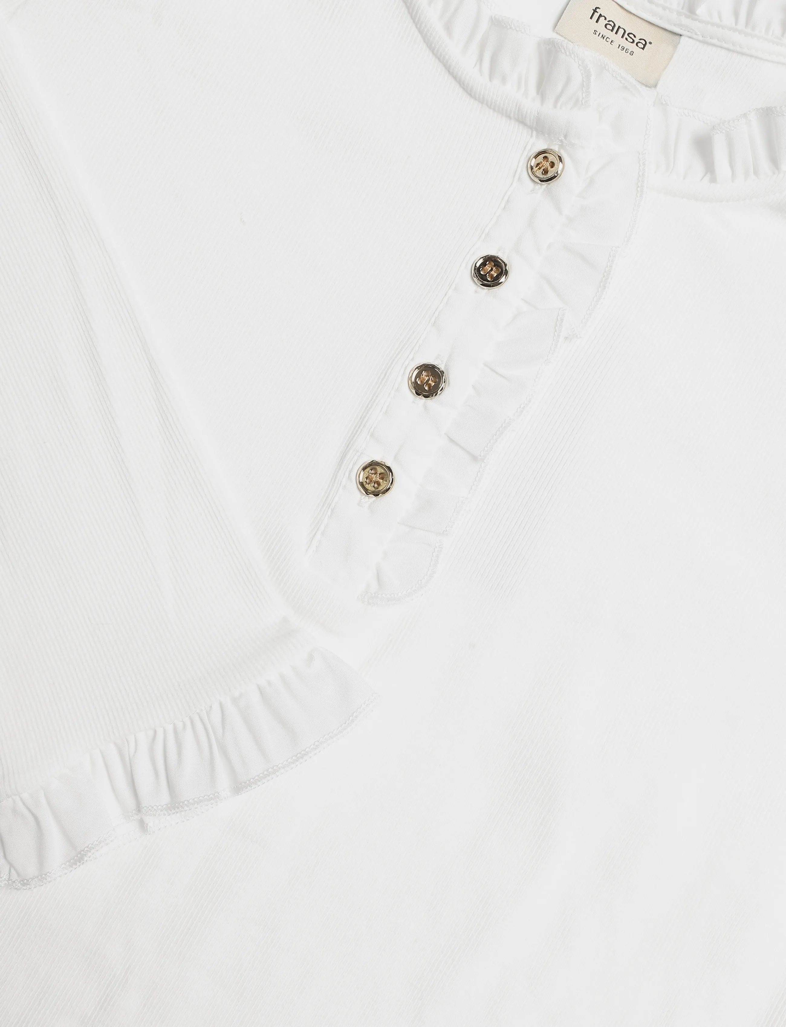 Fransa - FRNATHALIA TEE 1 - langärmlige tops - blanc de blanc - 2