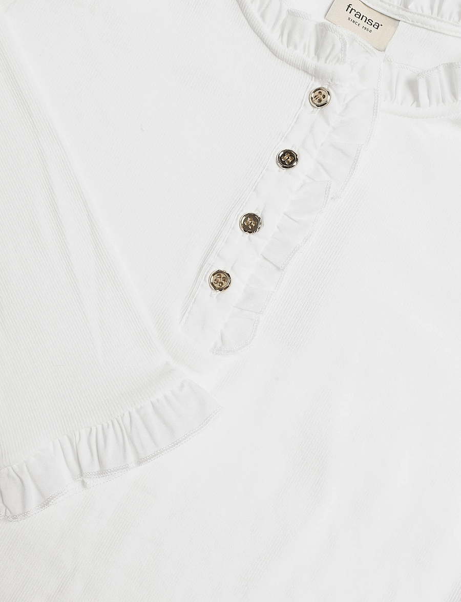Fransa - FRNATHALIA TEE 1 - langærmede toppe - blanc de blanc - 2