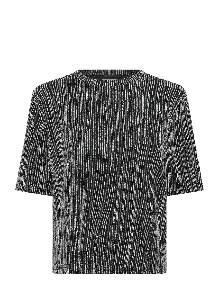 Fransa - FRGLIDIA TEE 1 - t-shirts - silver stripe - 0