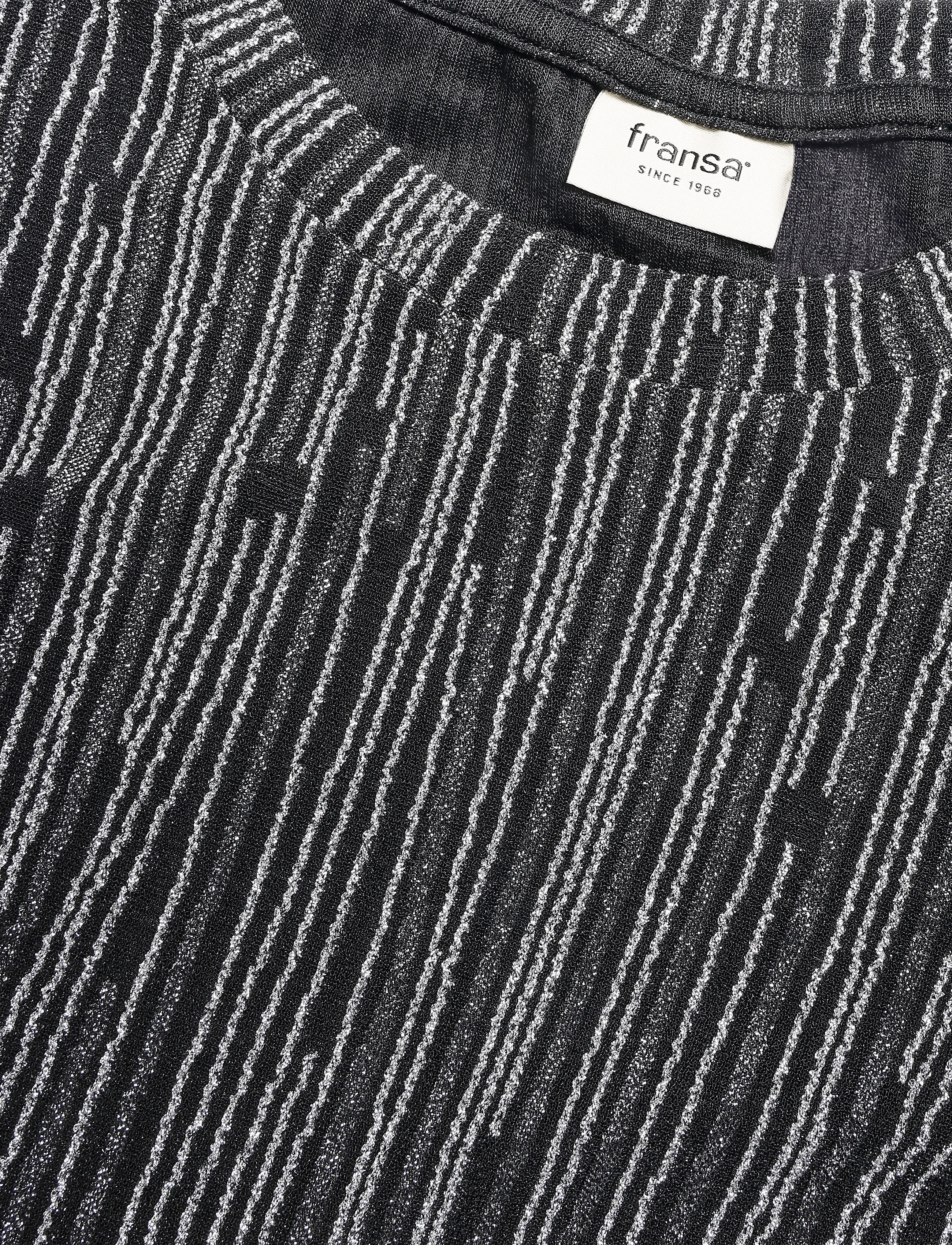 Fransa - FRGLIDIA TEE 1 - t-shirts - silver stripe - 2