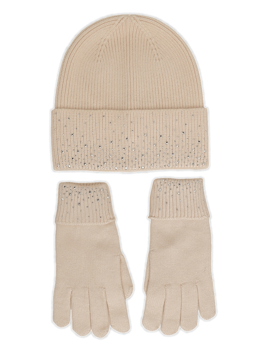 Fransa - FRBEANIE GLOVE GIFTBOX - fingerhandschuhe - whisper white - 0