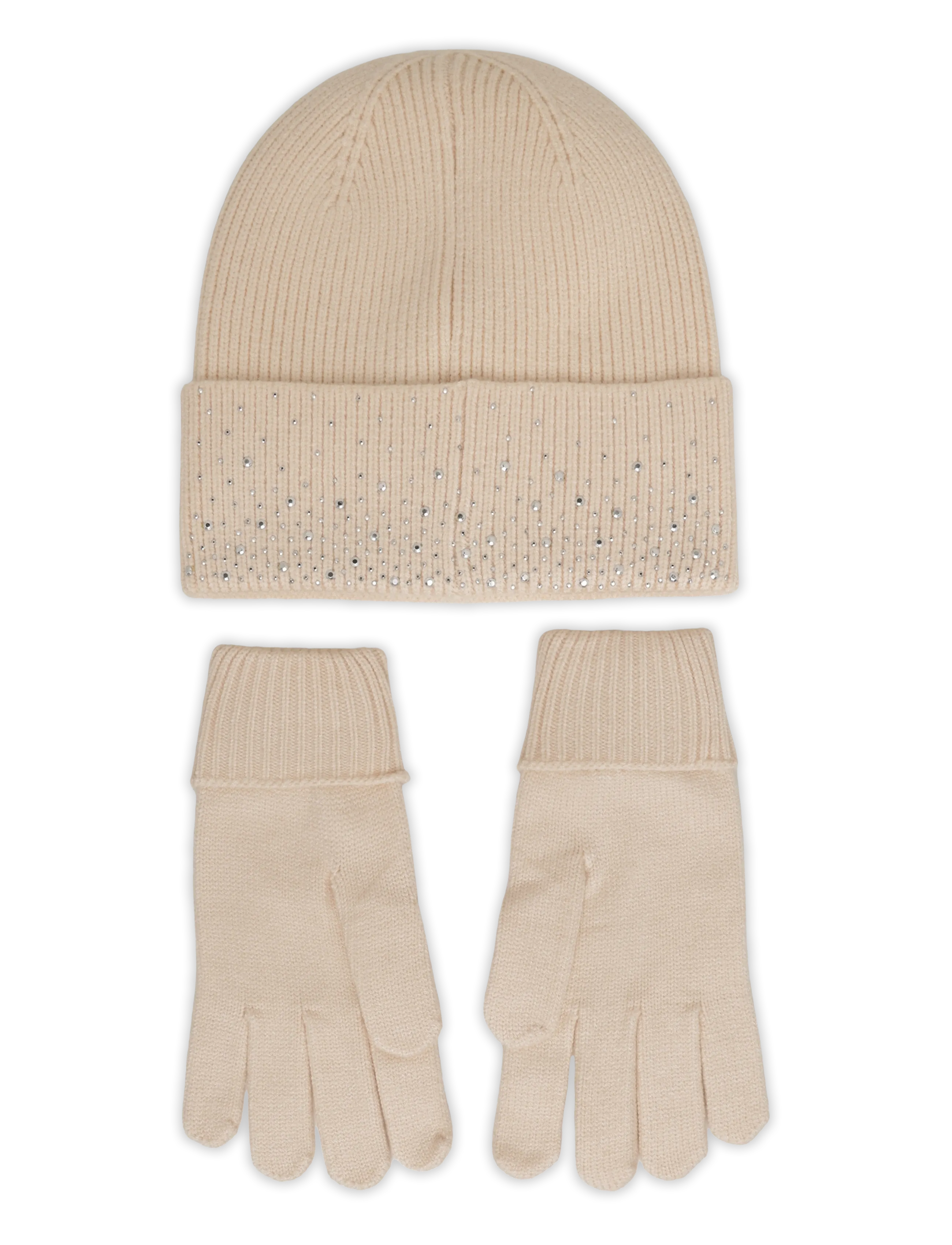 Fransa - FRBEANIE GLOVE GIFTBOX - whisper white - 1