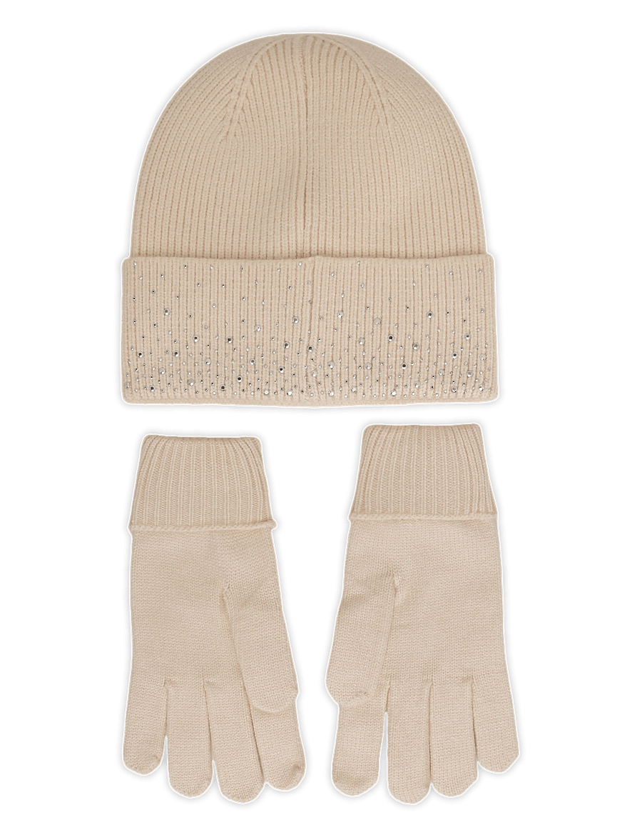 Fransa - FRBEANIE GLOVE GIFTBOX - fingerhandschuhe - whisper white - 1
