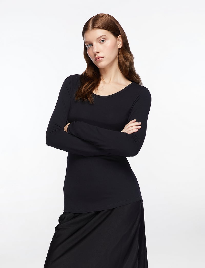 Fransa - FRKasic 1 Tshirt - pikkade varrukatega alussärgid - black - 0