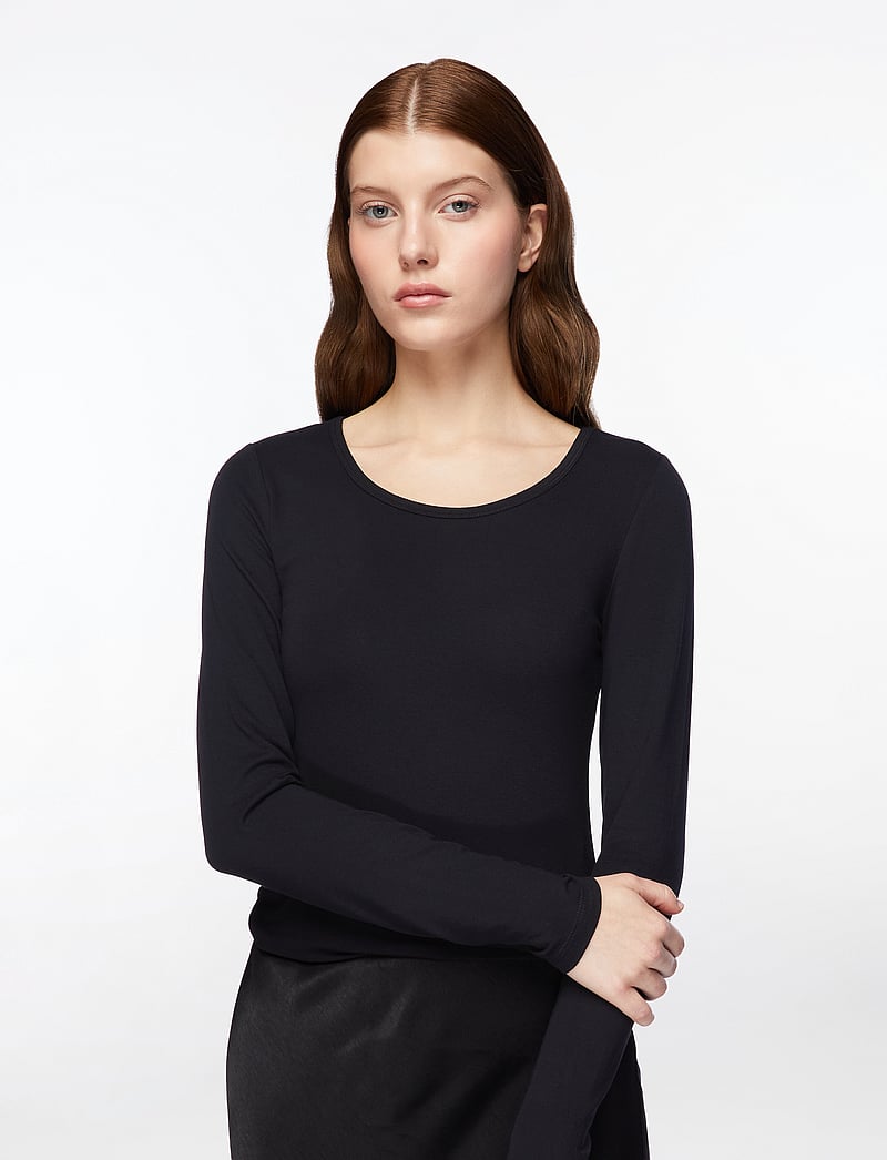 Fransa - FRKasic 1 Tshirt - pikkade varrukatega alussärgid - black - 5