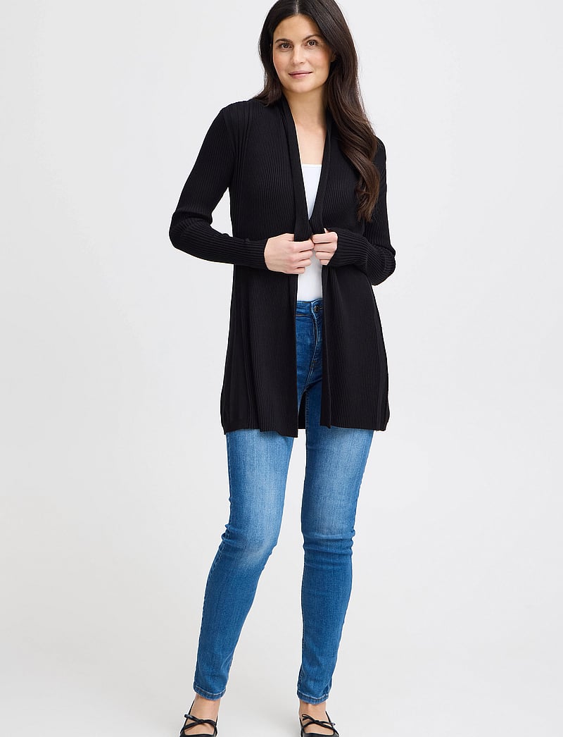 Fransa - Zubasic 61 Cardigan - cardigans - black - 0