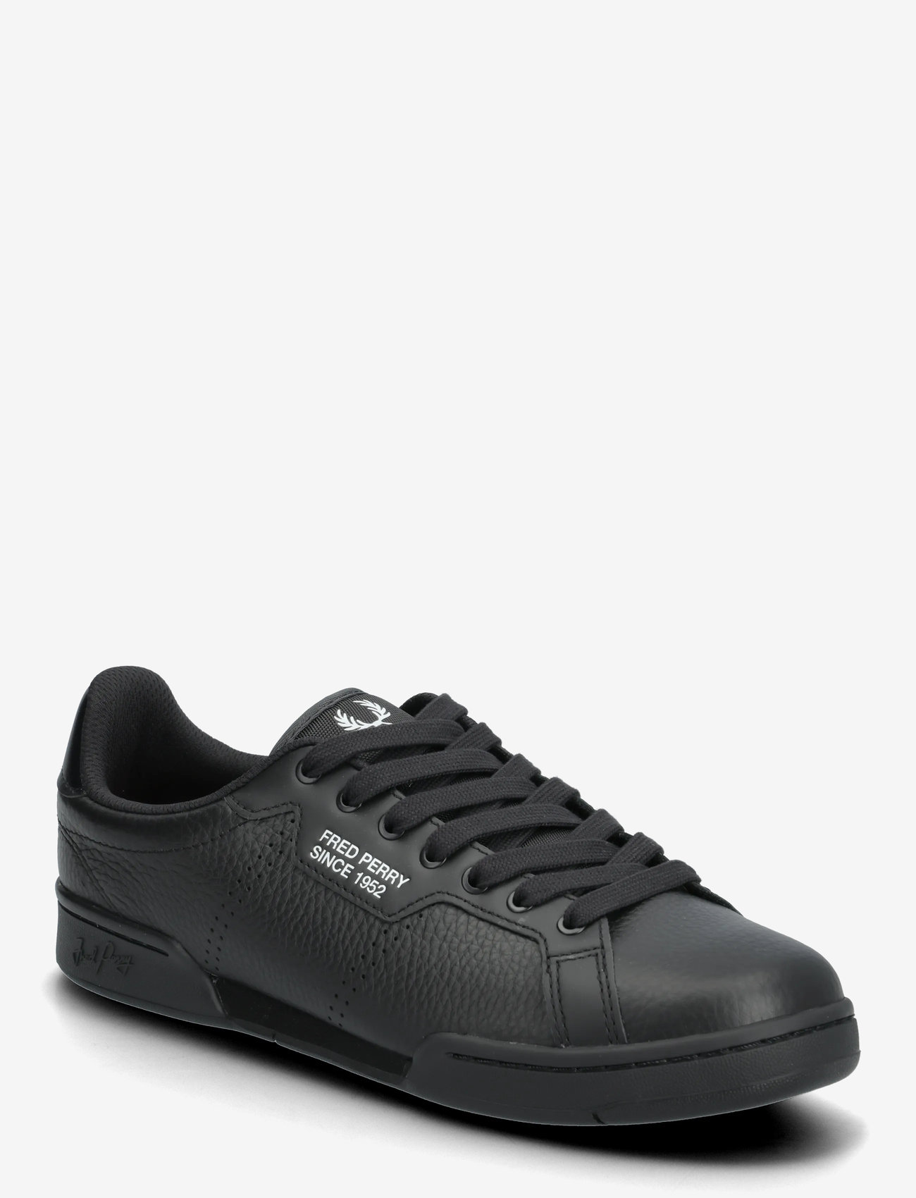 Fred Perry - B722 TEXTURED LTHR/SNCE1952 - niedriger schnitt - black - 0