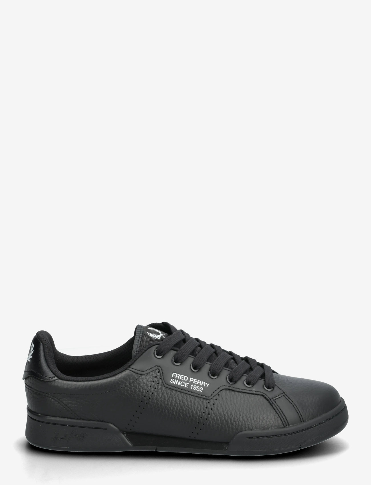 Fred Perry - B722 TEXTURED LTHR/SNCE1952 - niedriger schnitt - black - 1