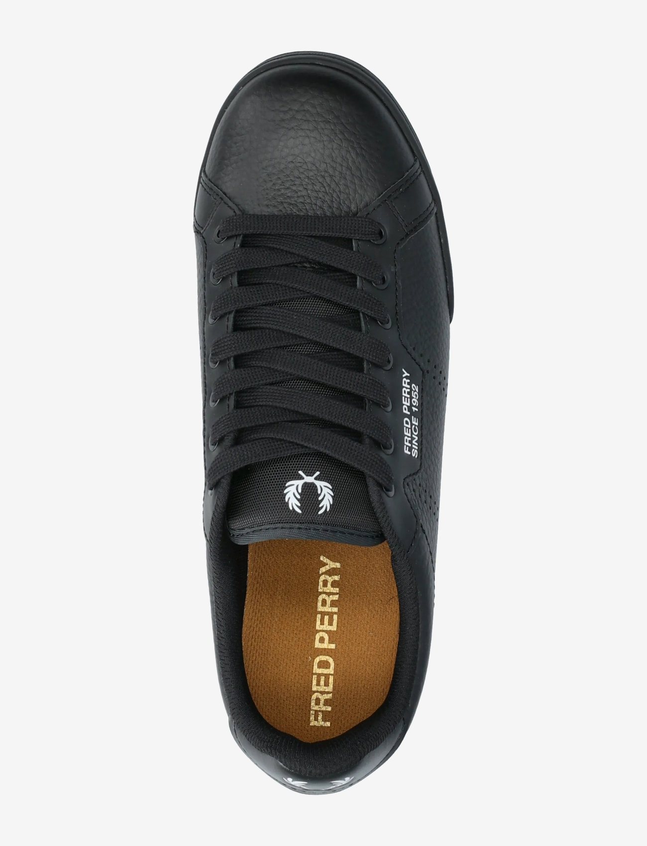 Fred Perry - B722 TEXTURED LTHR/SNCE1952 - niedriger schnitt - black - 3