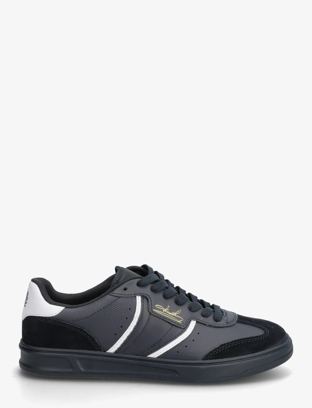 Fred Perry - B4 EMBOSSED LTHR / SUEDE - tennised - navy - 1