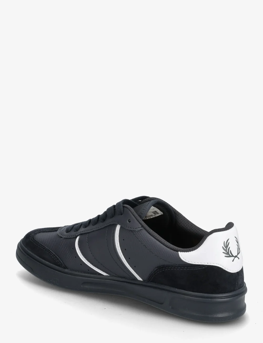 Fred Perry - B4 EMBOSSED LTHR / SUEDE - tennised - navy - 2