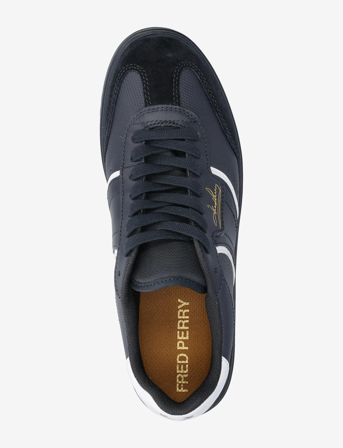 Fred Perry - B4 EMBOSSED LTHR / SUEDE - niedriger schnitt - navy - 3
