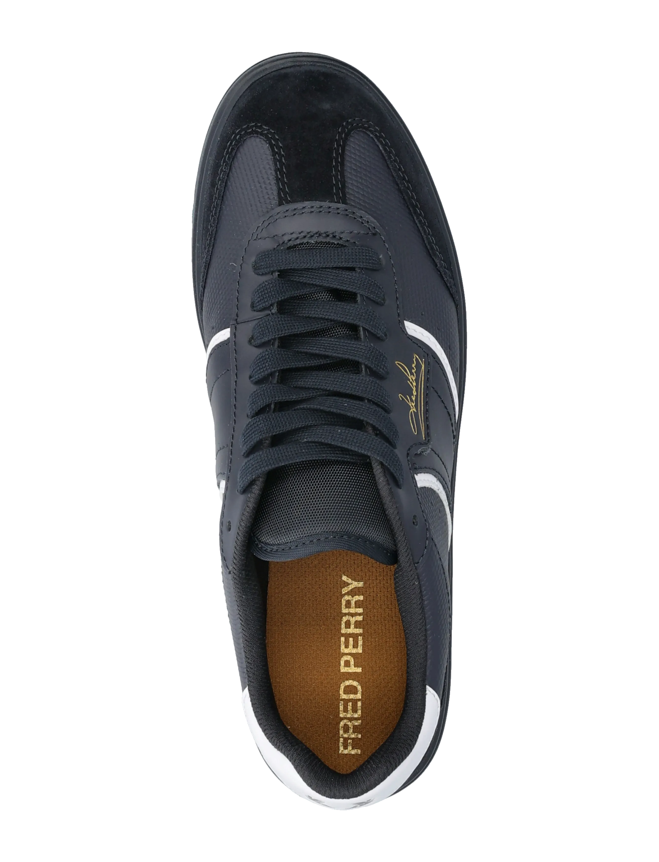 Fred Perry - B4 EMBOSSED LTHR / SUEDE - lave sneakers - navy - 3