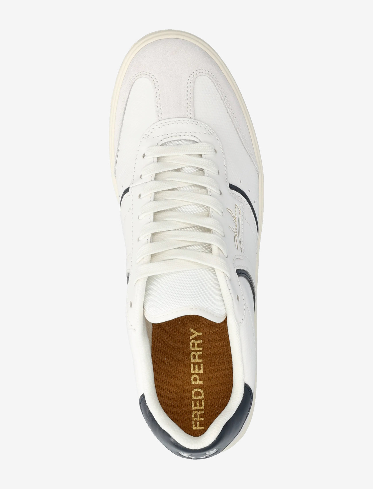 Fred Perry - B4 EMBOSSED LTHR / SUEDE - niedriger schnitt - snow white - 3