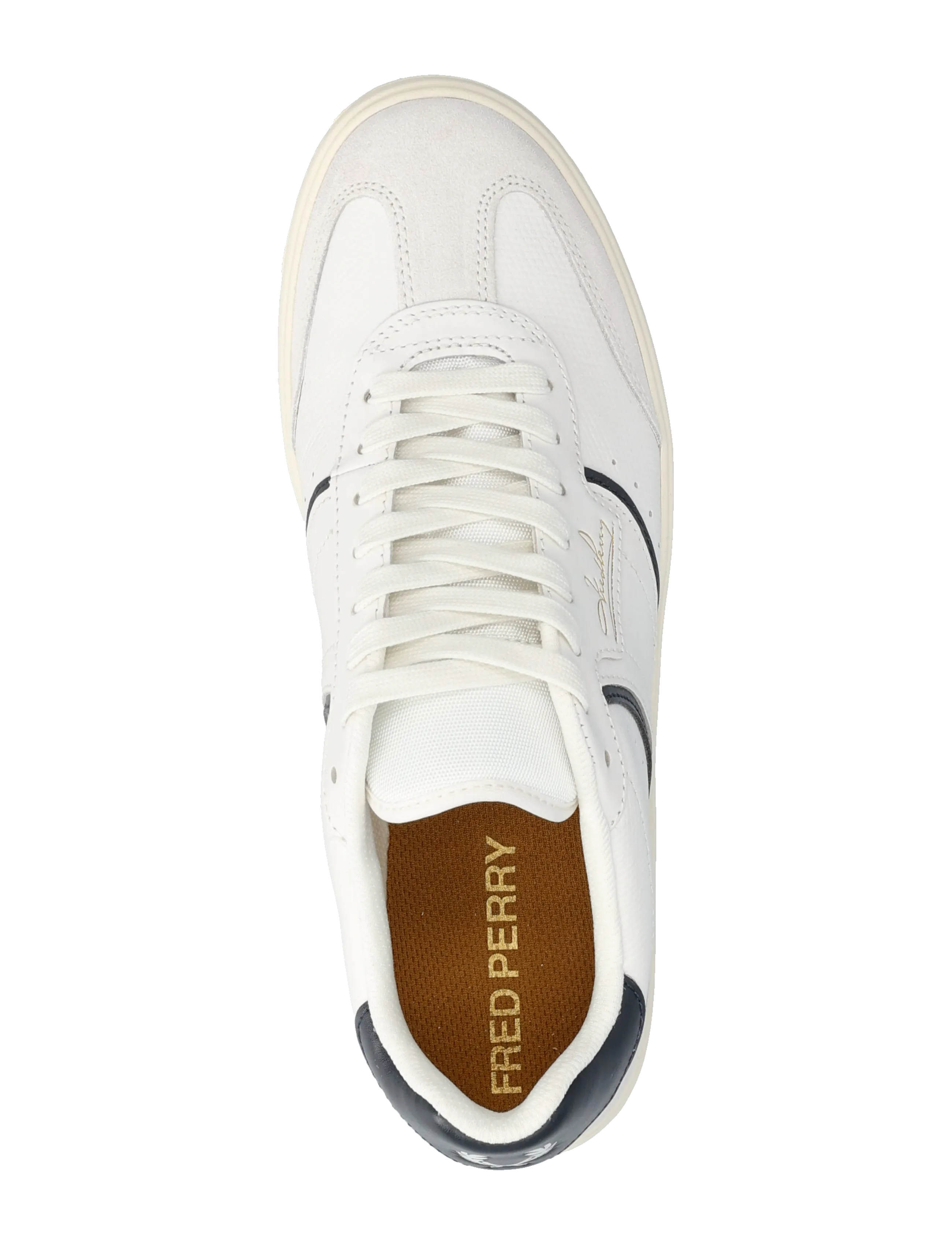 Fred Perry - B4 EMBOSSED LTHR / SUEDE - niedriger schnitt - snow white - 3