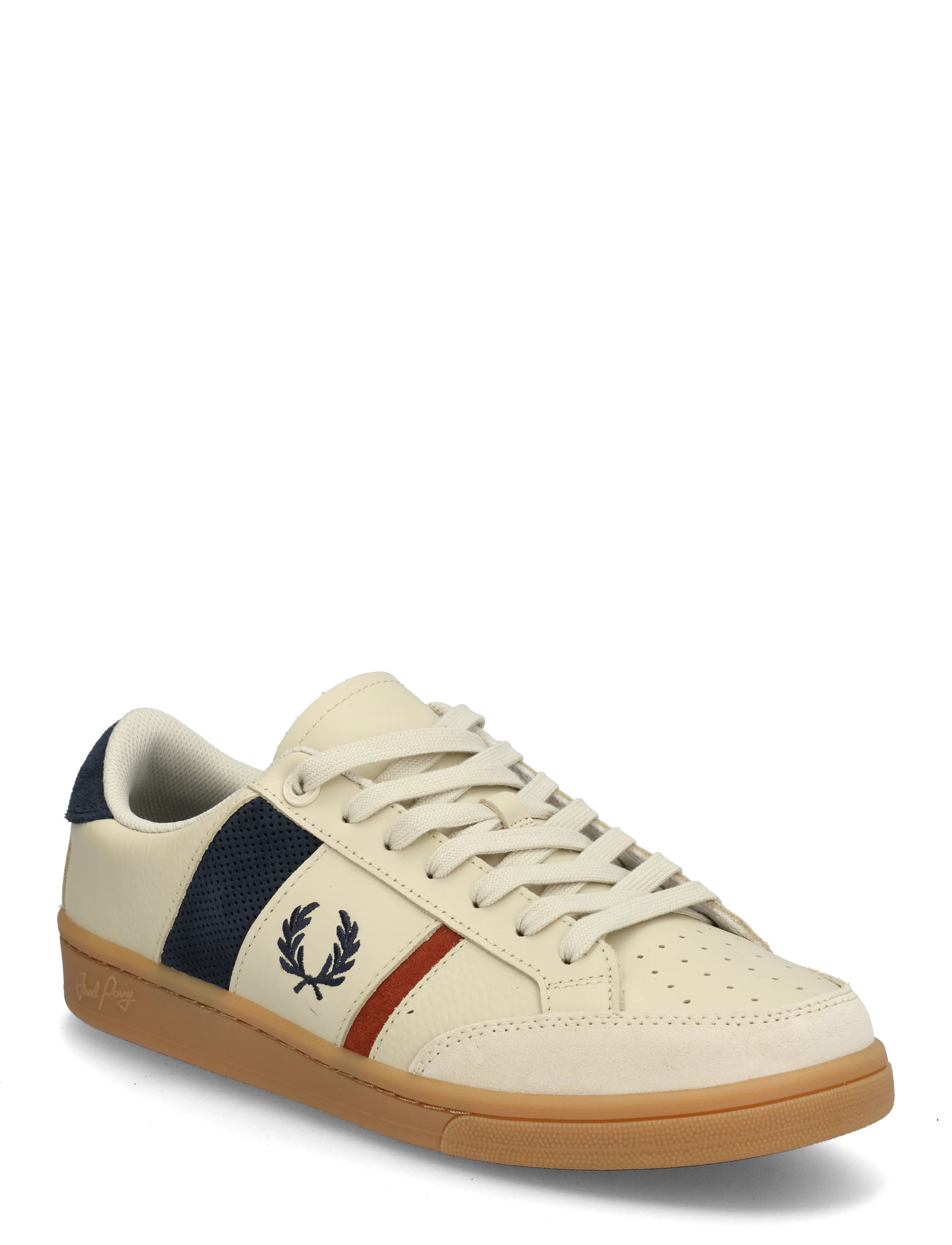 Fred Perry B725 LEATHER/ SUEDE - Preppy - OATMEAL / cream