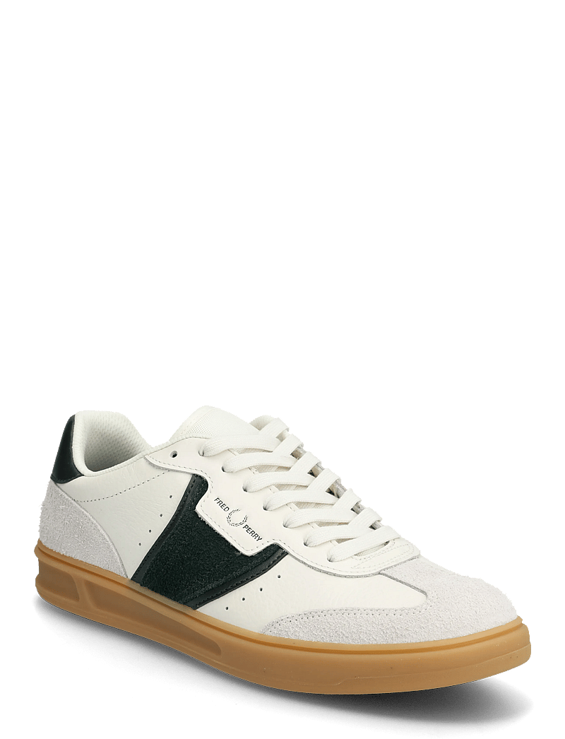 Fred Perry - B4 TEXTURED LTHR / SUEDE - niedriger schnitt - light ecru - 0