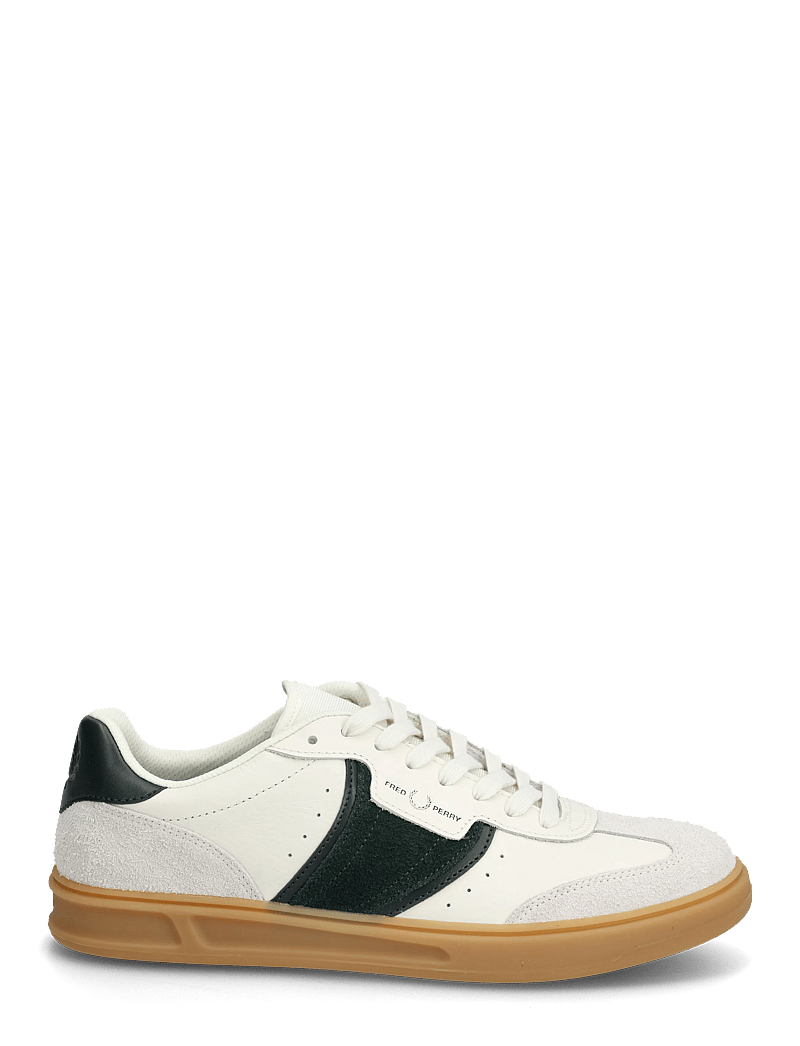Fred Perry - B4 TEXTURED LTHR / SUEDE - niedriger schnitt - light ecru - 1