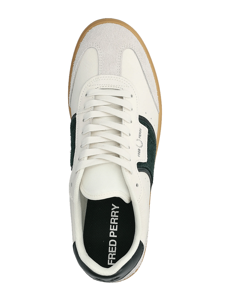 Fred Perry - B4 TEXTURED LTHR / SUEDE - niedriger schnitt - light ecru - 3